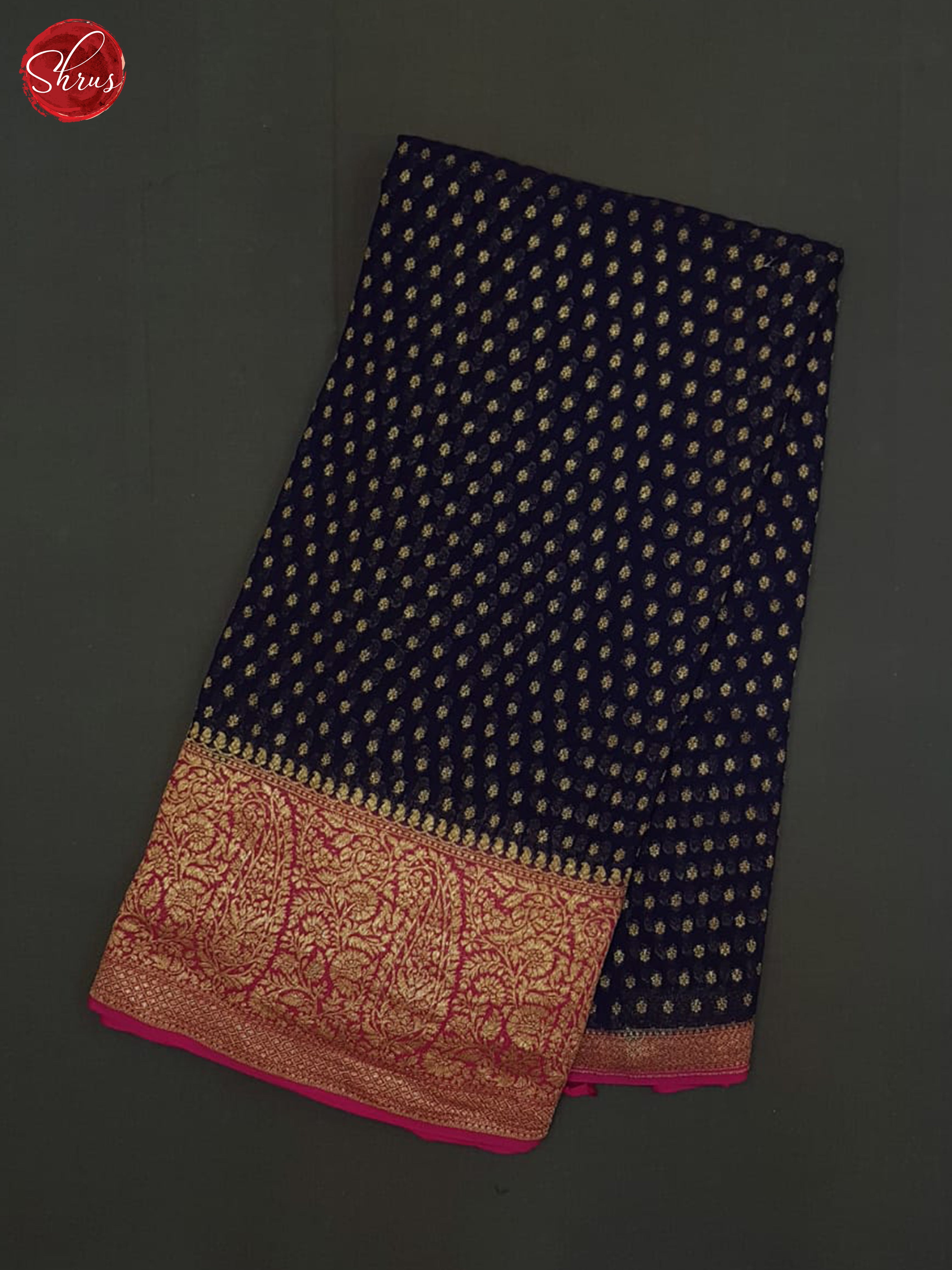 Blue And Pink-Georgette Silk Saree - Shop on ShrusEternity.com