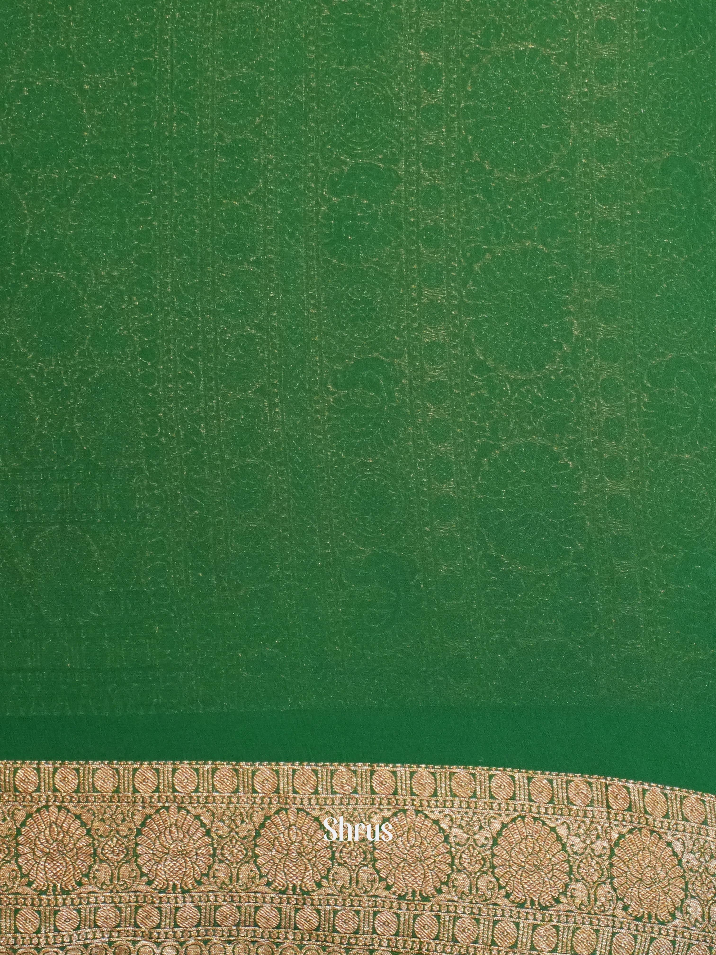 Purple And Green-Georgette Silk Saree