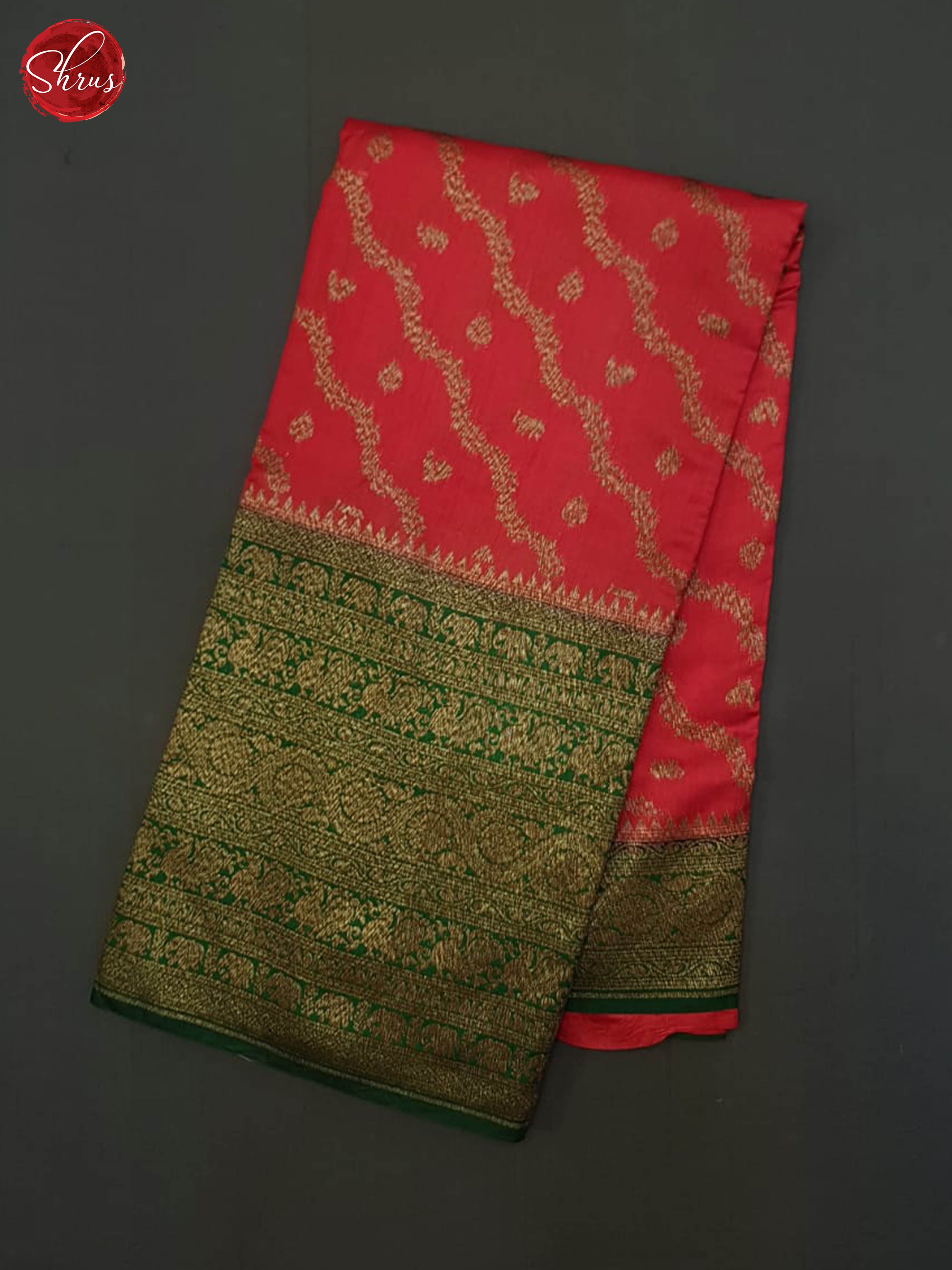 Red And Green- Banarasi Silk Saree - Shop on ShrusEternity.com