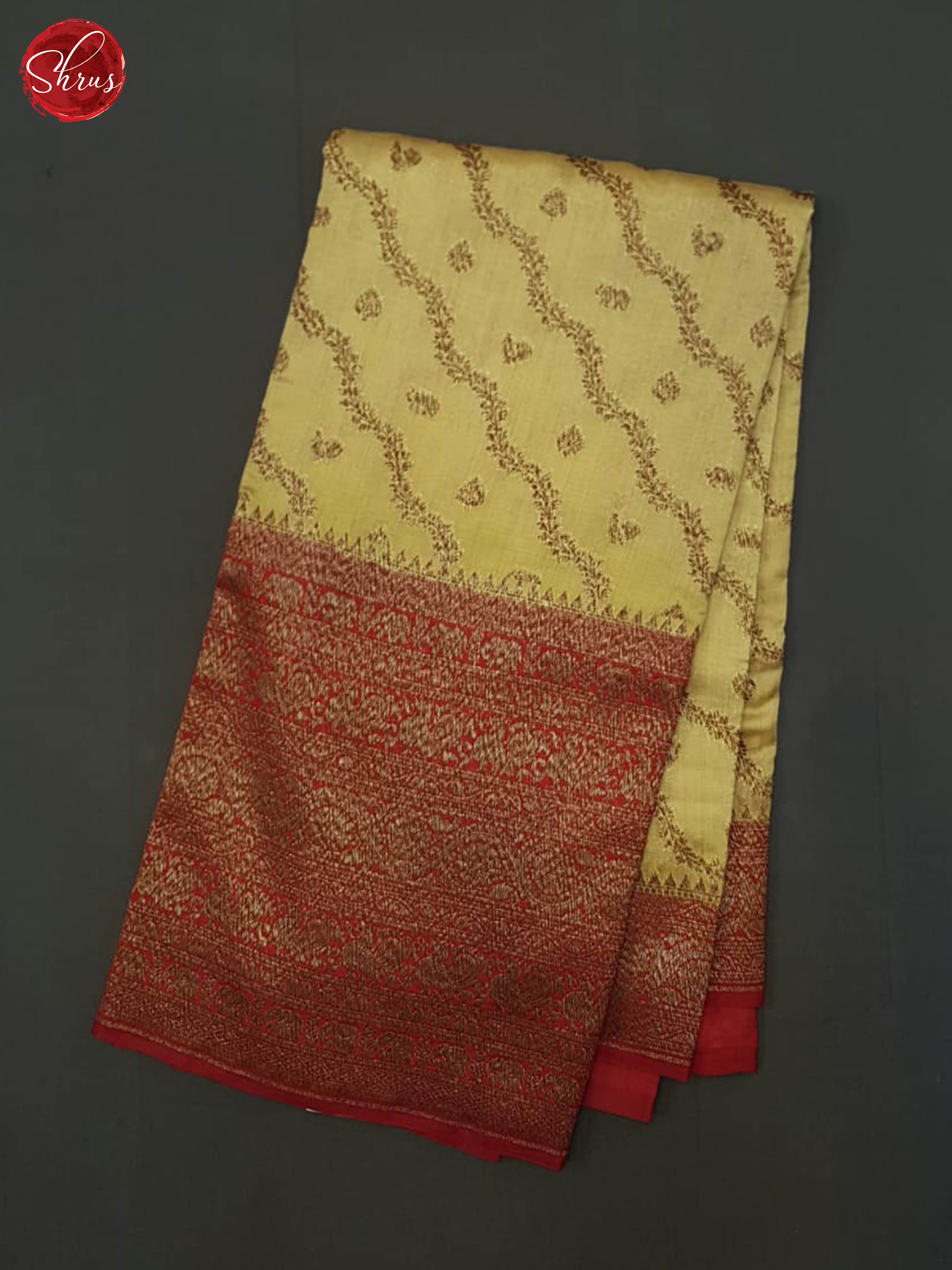 Beige And Red - Banarasi Silk Saree - Shop on ShrusEternity.com