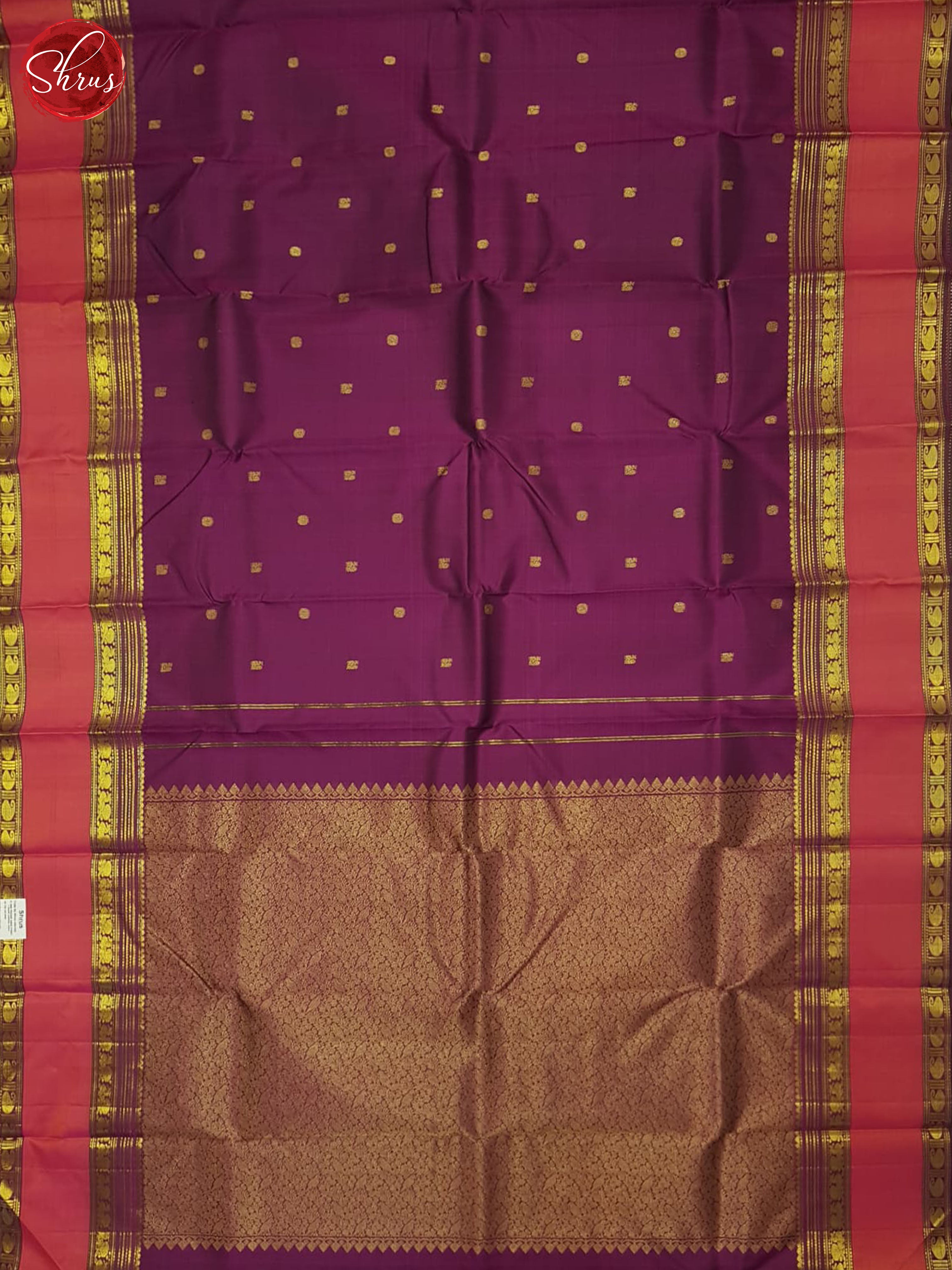 Wine And Pink-Kanchipuram silk saree - Shop on ShrusEternity.com