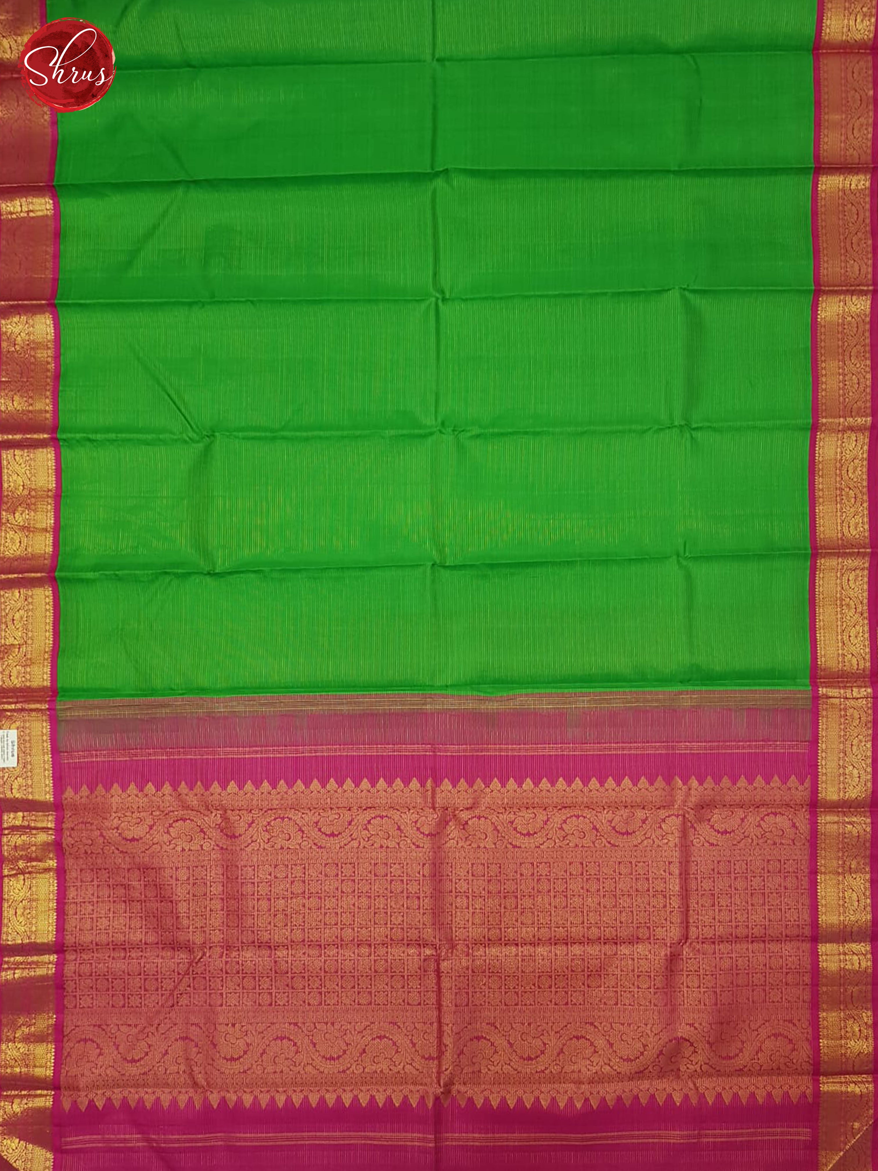 Green And Pink-Kanchipuram Silk saree - Shop on ShrusEternity.com