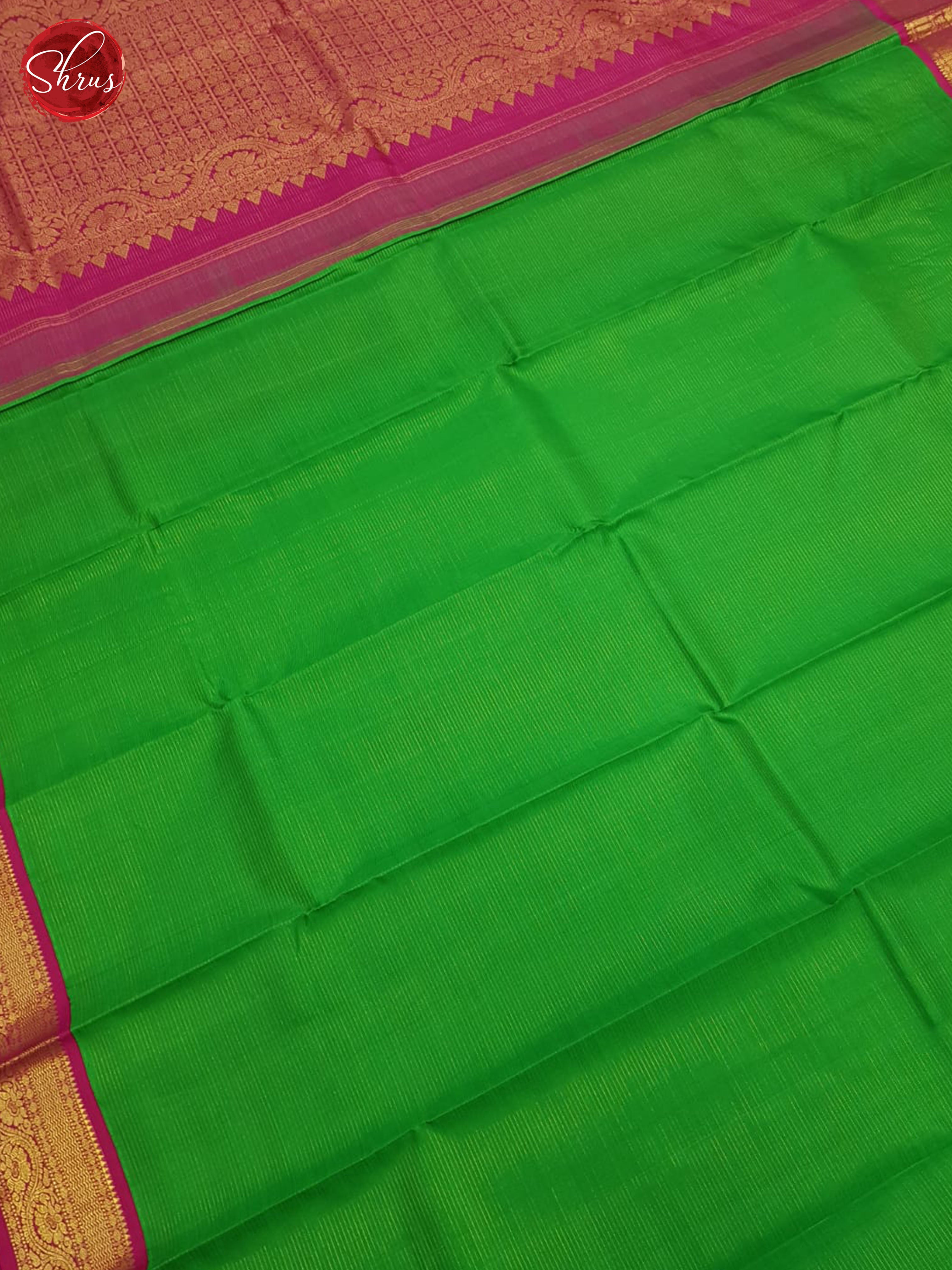 Green And Pink-Kanchipuram Silk saree - Shop on ShrusEternity.com