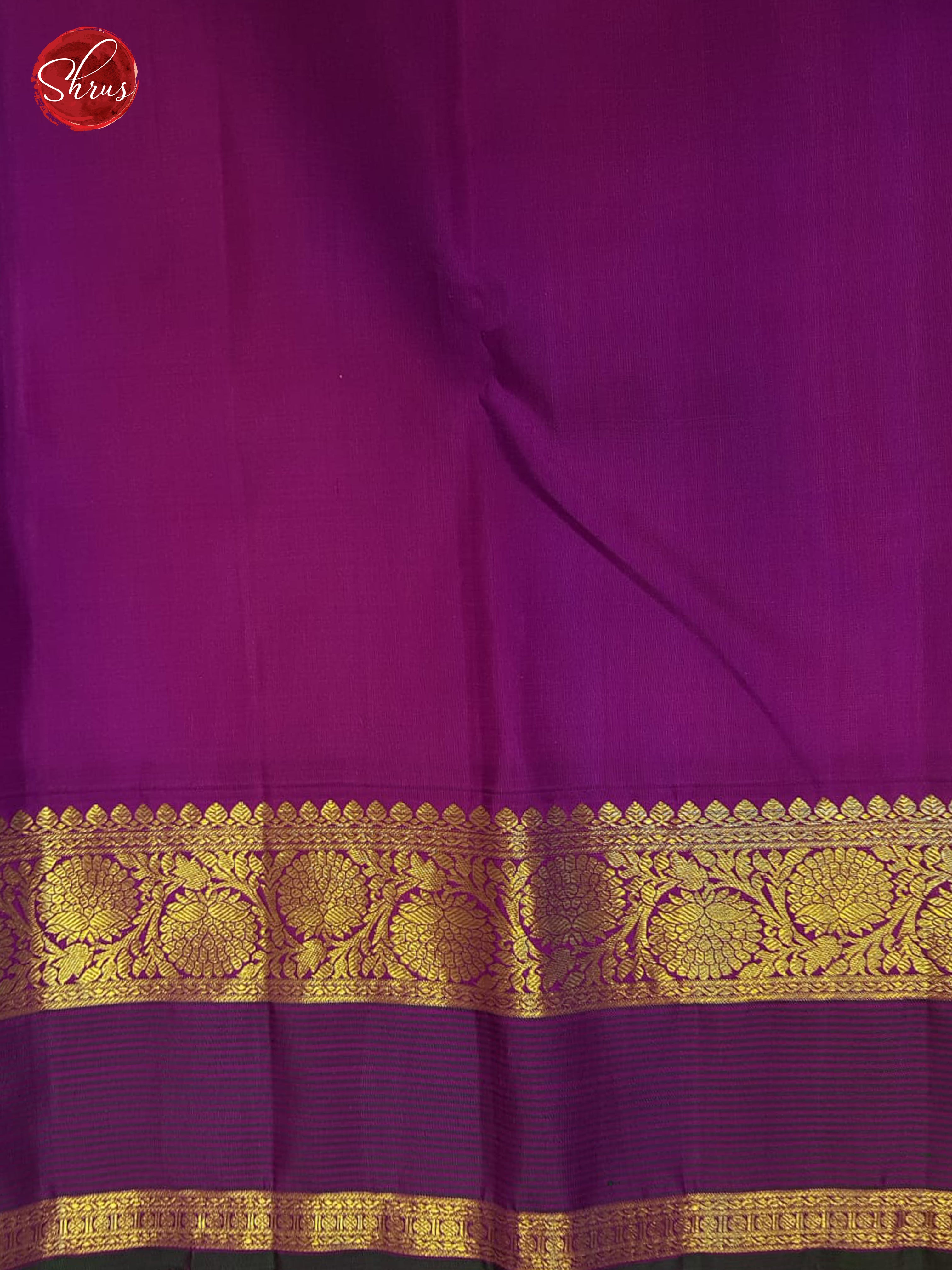 Peach & Purple - Kanchipuram Silk Saree - Shop on ShrusEternity.com