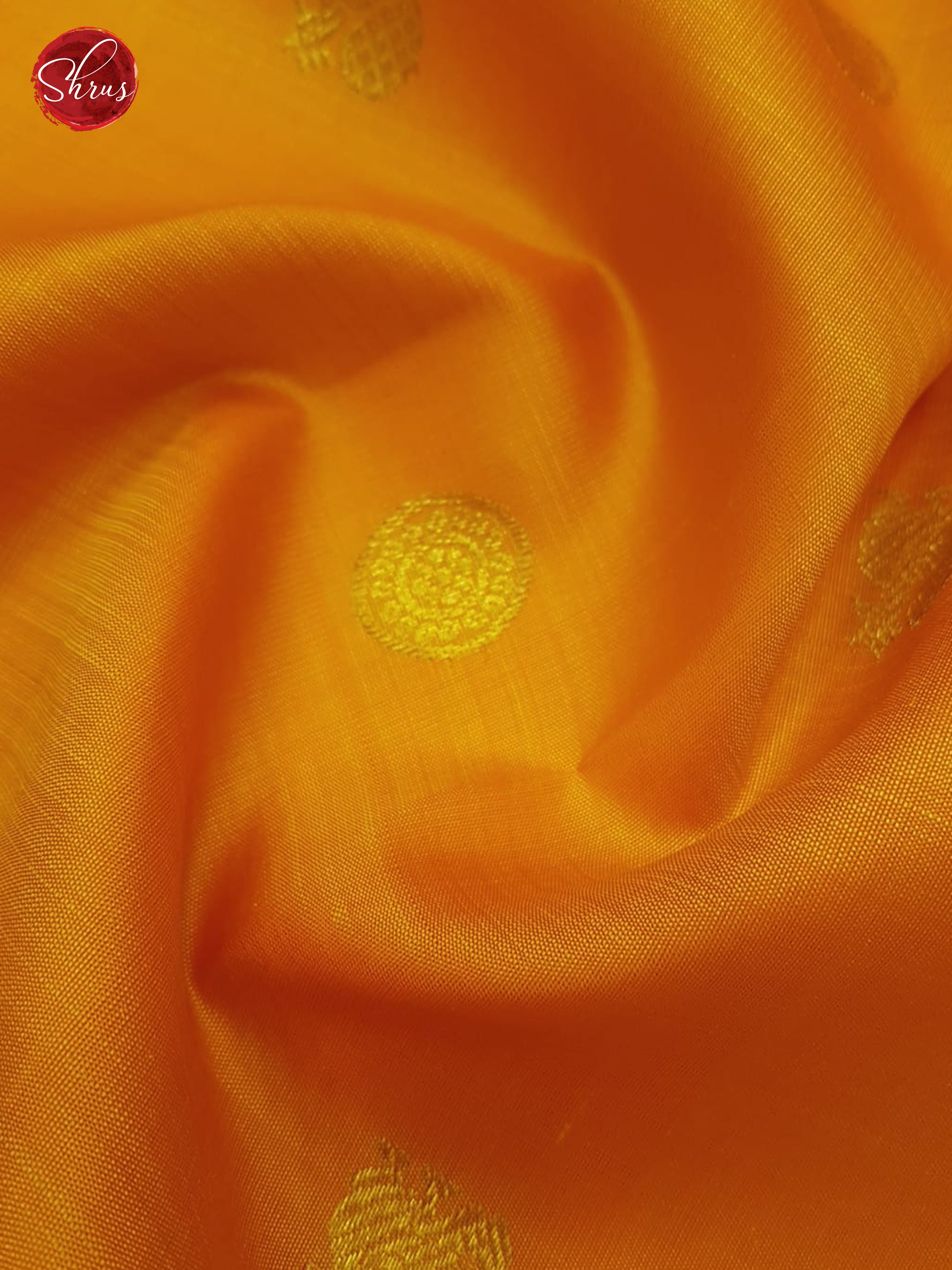 Orange & Blue - Kanchipuram Silk Saree - Shop on ShrusEternity.com