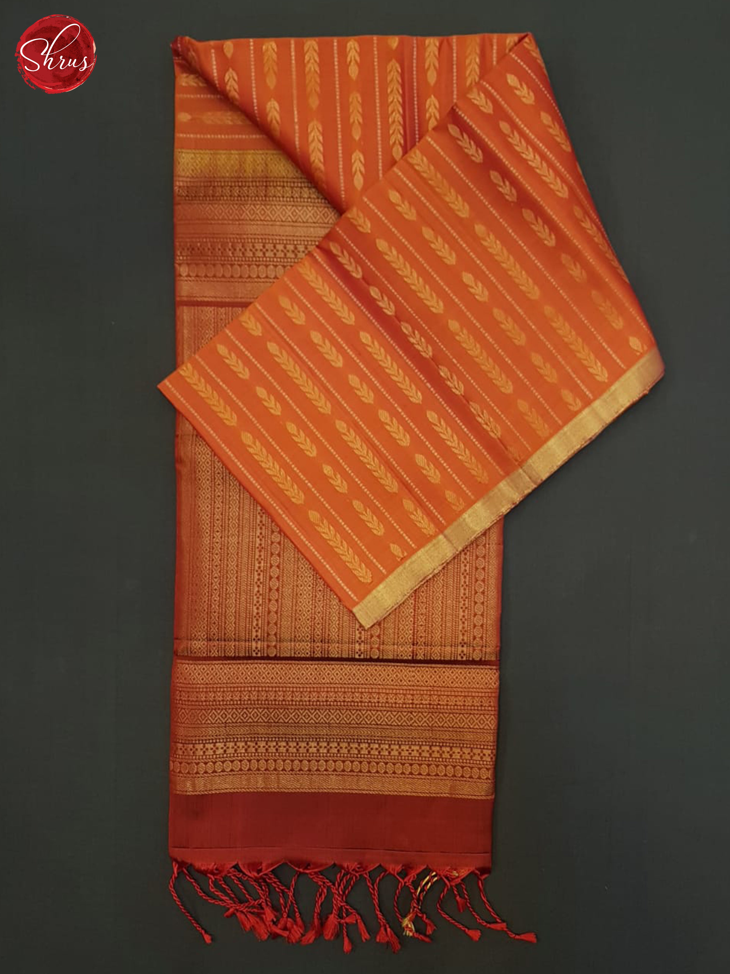 Orange & Maroon - Soft Silk Halfpure Saree - Shop on ShrusEternity.com