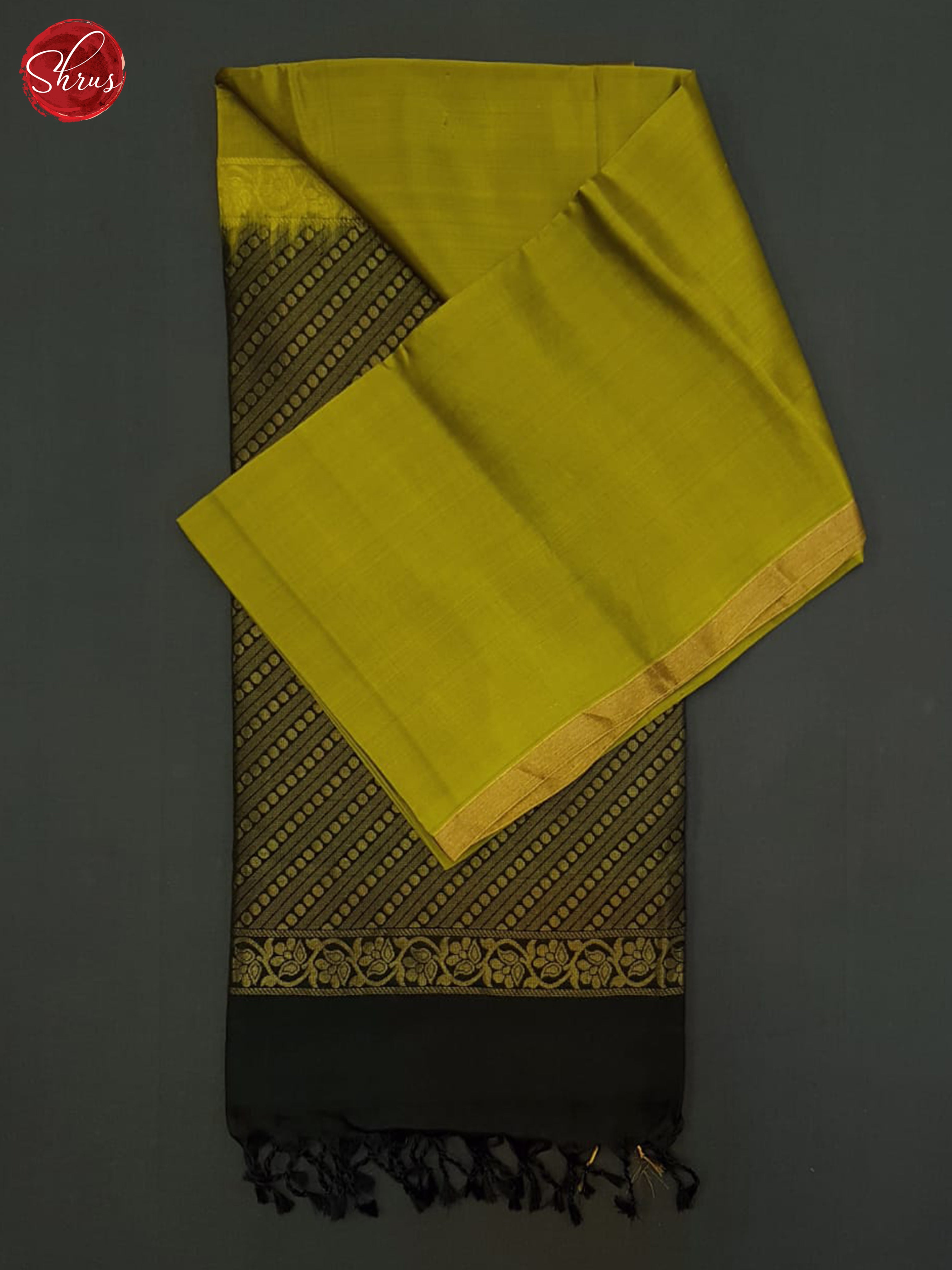 Green & Black- Soft Silk Halfpure Saree - Shop on ShrusEternity.com