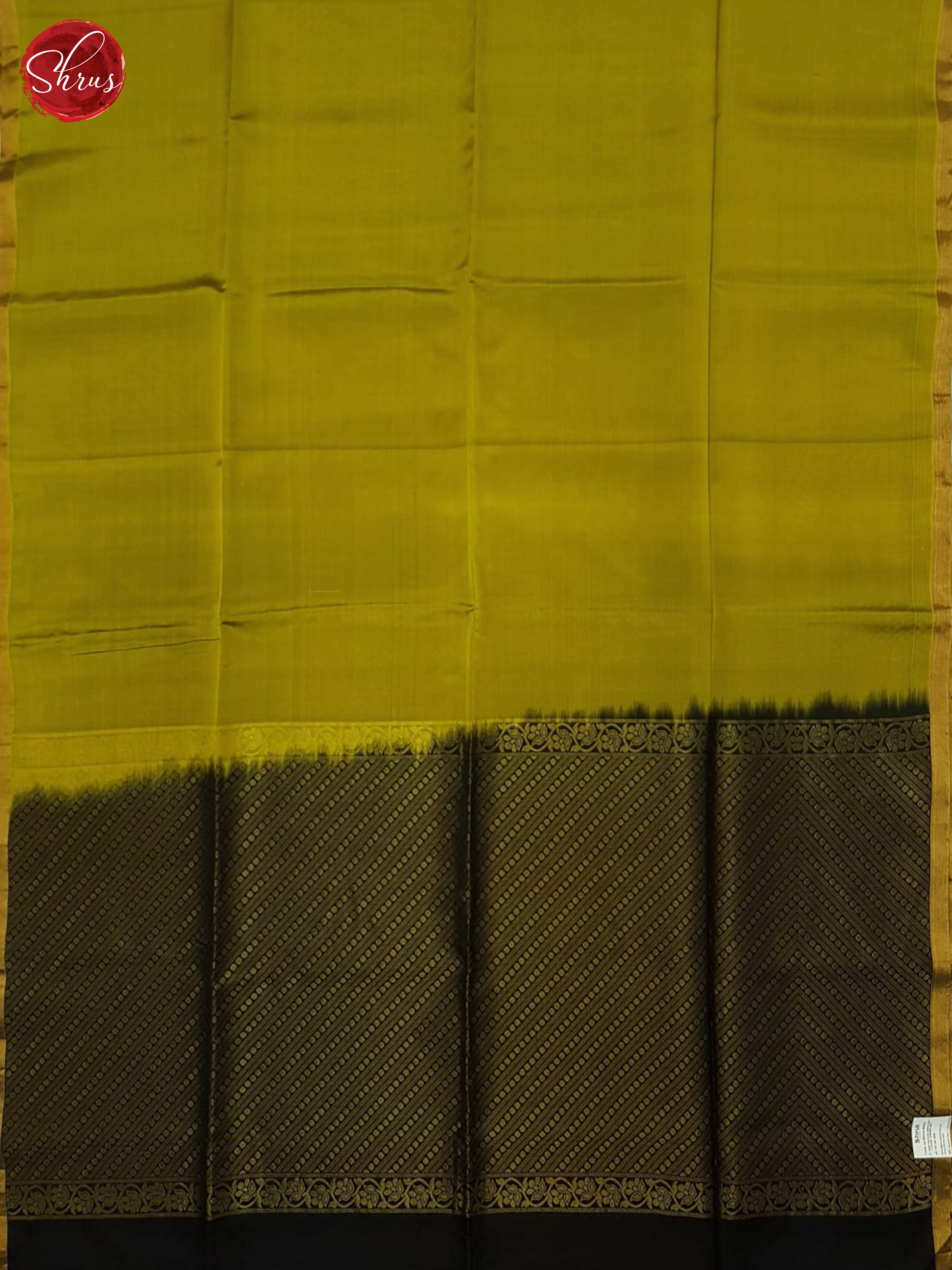 Green & Black- Soft Silk Halfpure Saree - Shop on ShrusEternity.com