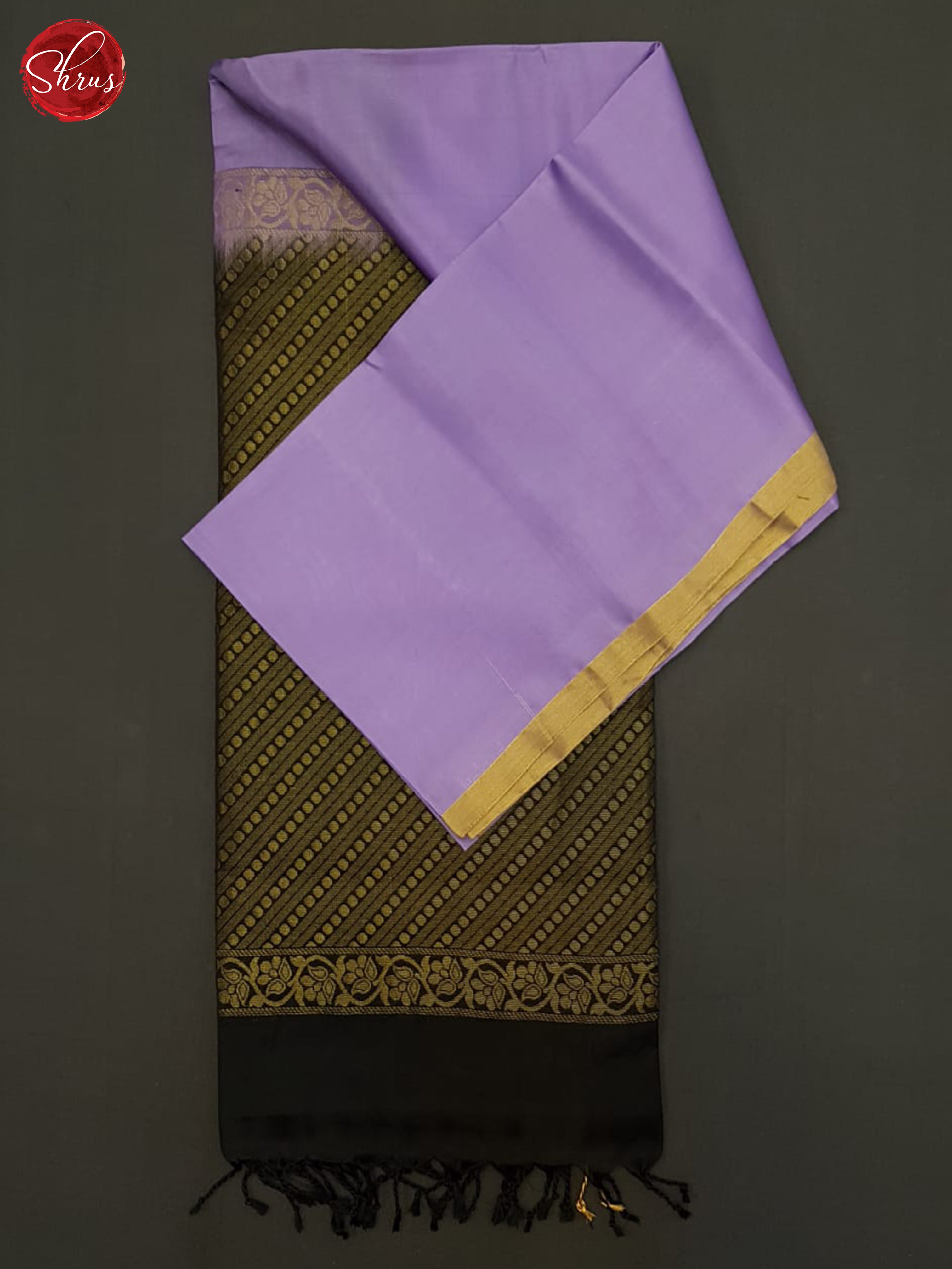 Lavender & Black - Soft Silk Halfpure Saree - Shop on ShrusEternity.com