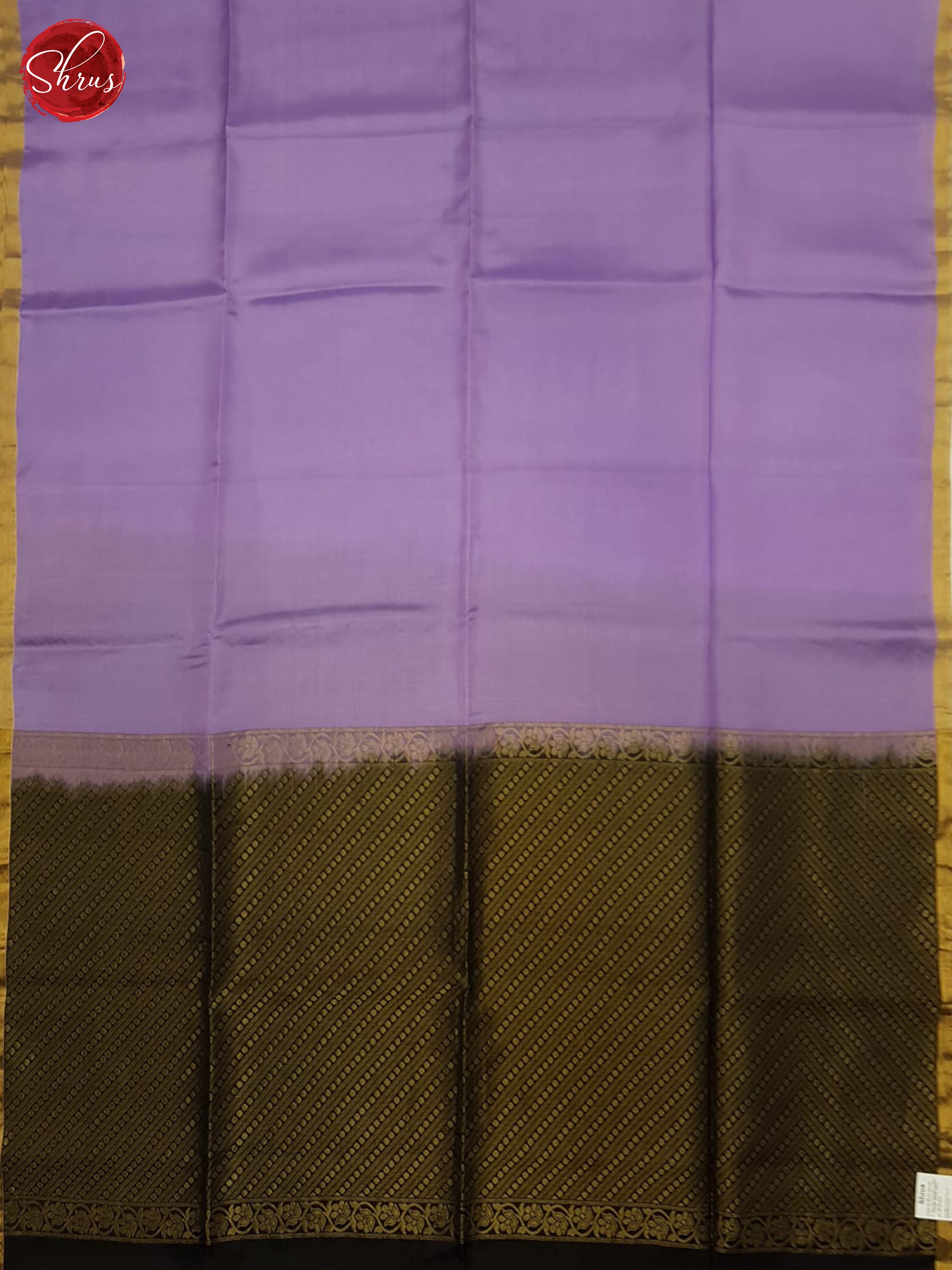 Lavender & Black - Soft Silk Halfpure Saree - Shop on ShrusEternity.com