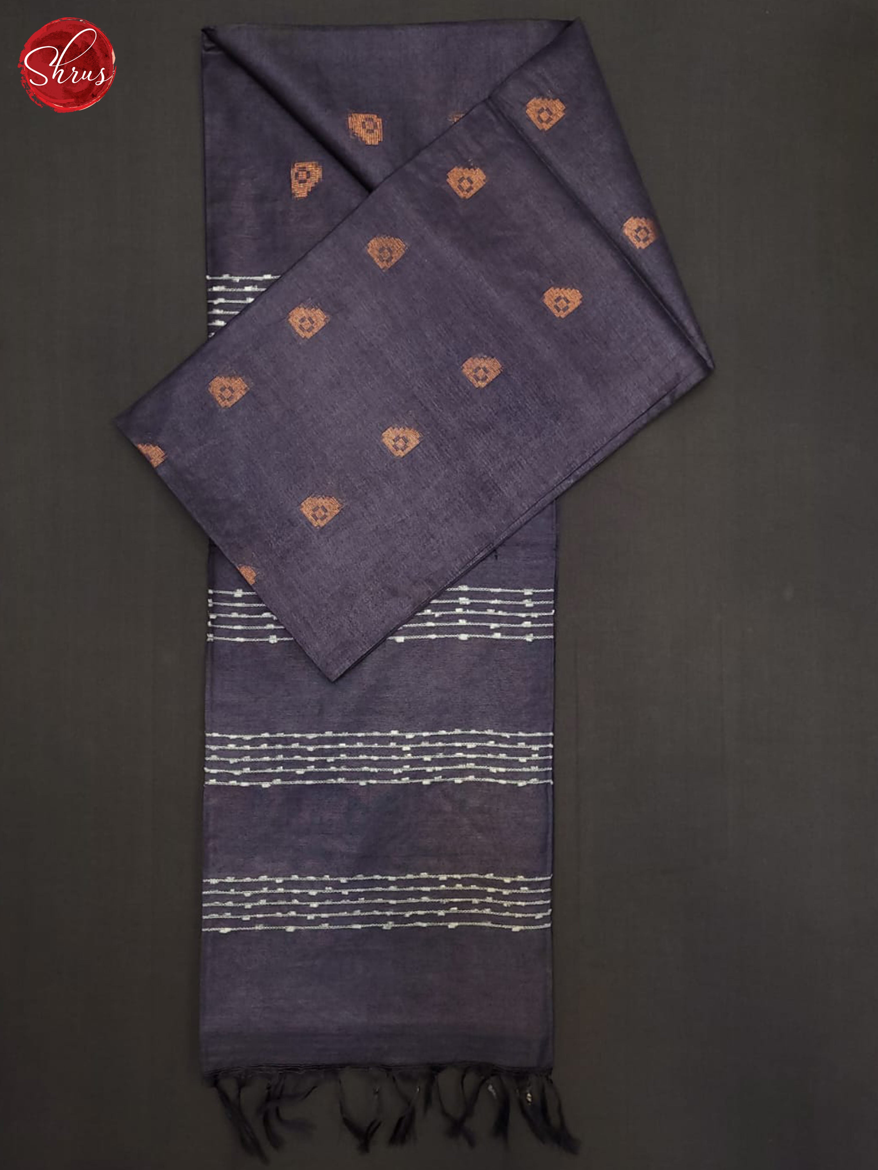 Bluish Grey(Single tone) - Semi Tussar Saree - Shop on ShrusEternity.com