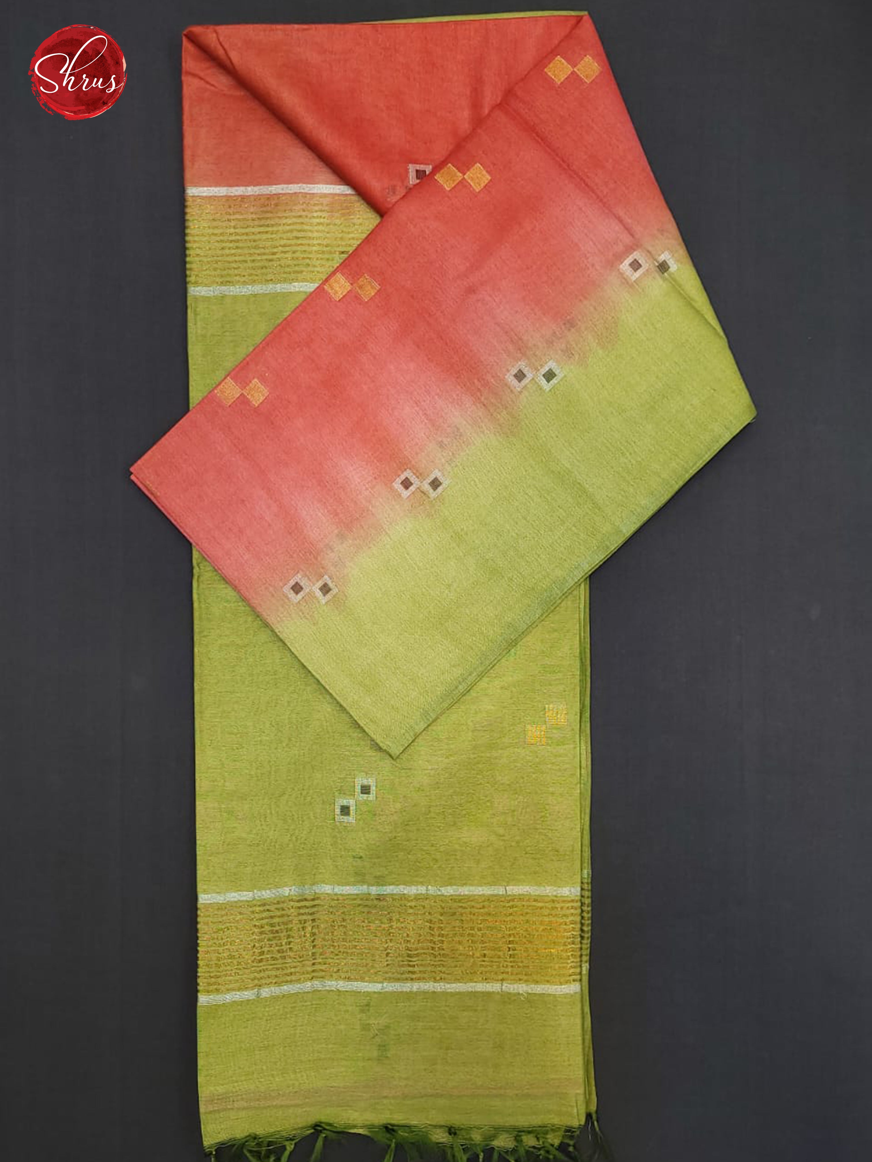 Pink & Green- Semi Tussar Saree - Shop on ShrusEternity.com