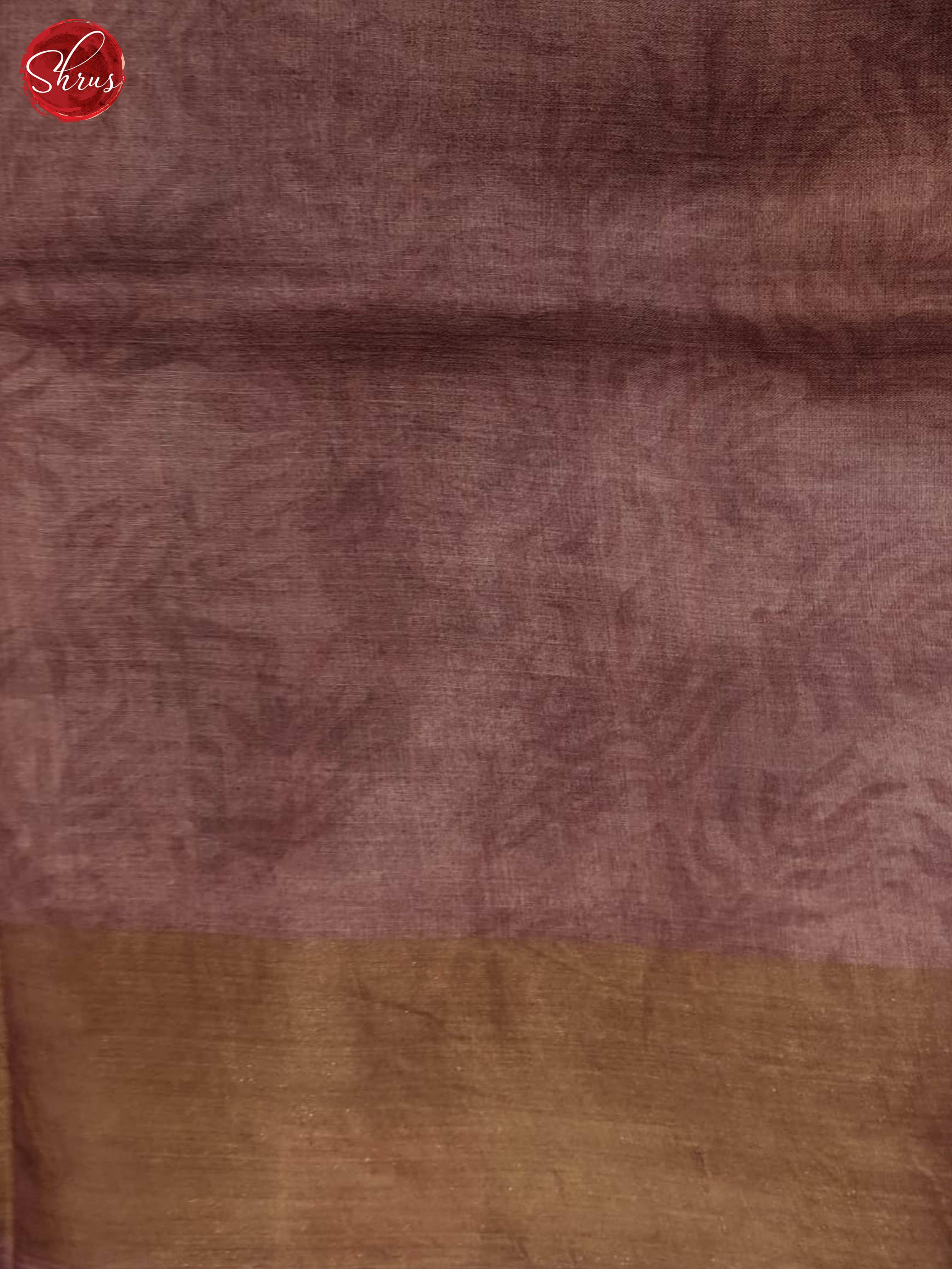 Brown & Dusty Wine- Tussar Silk Saree - Shop on ShrusEternity.com