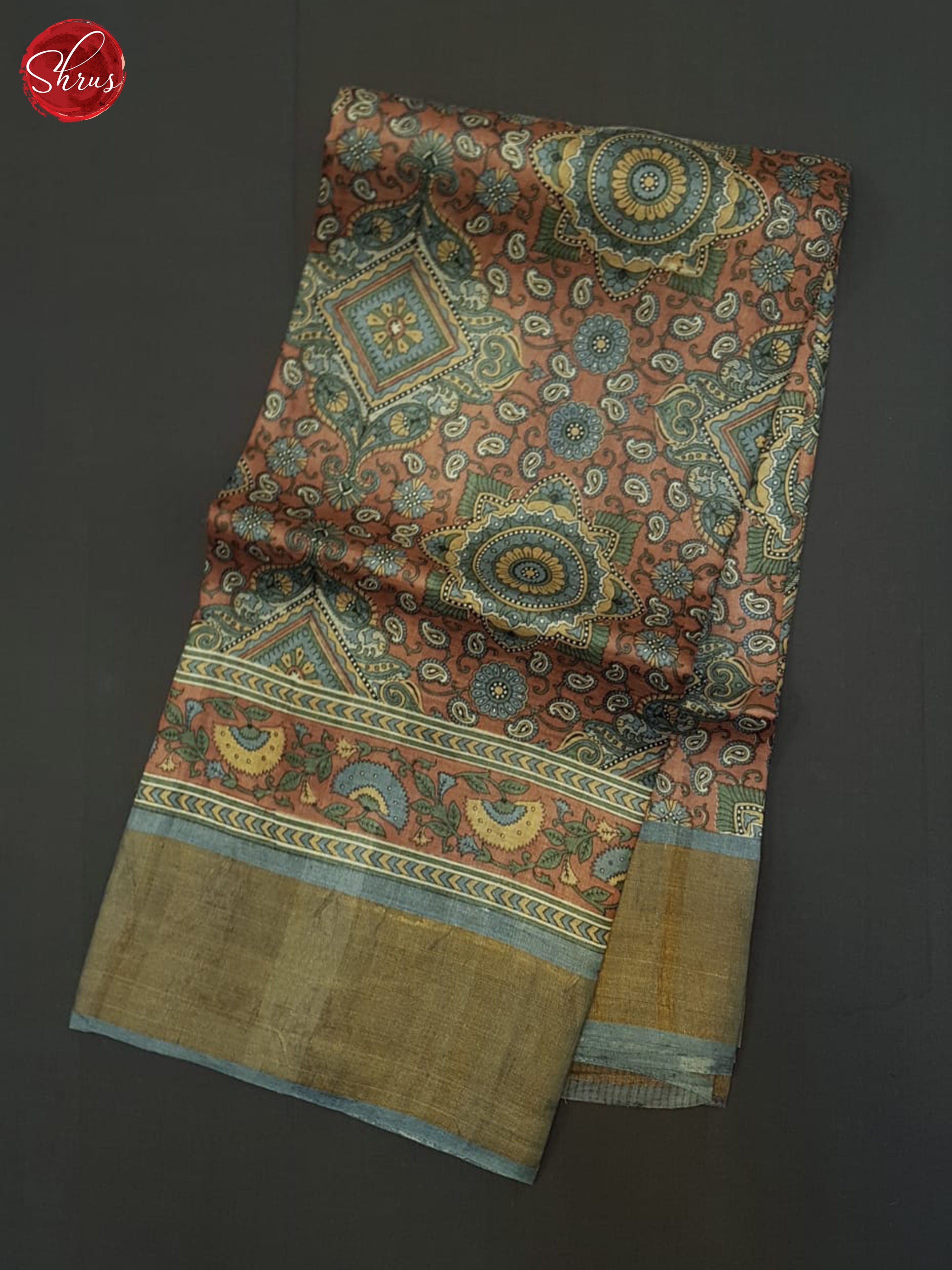 Brown And Grey- Tussar Saree - Shop on ShrusEternity.com