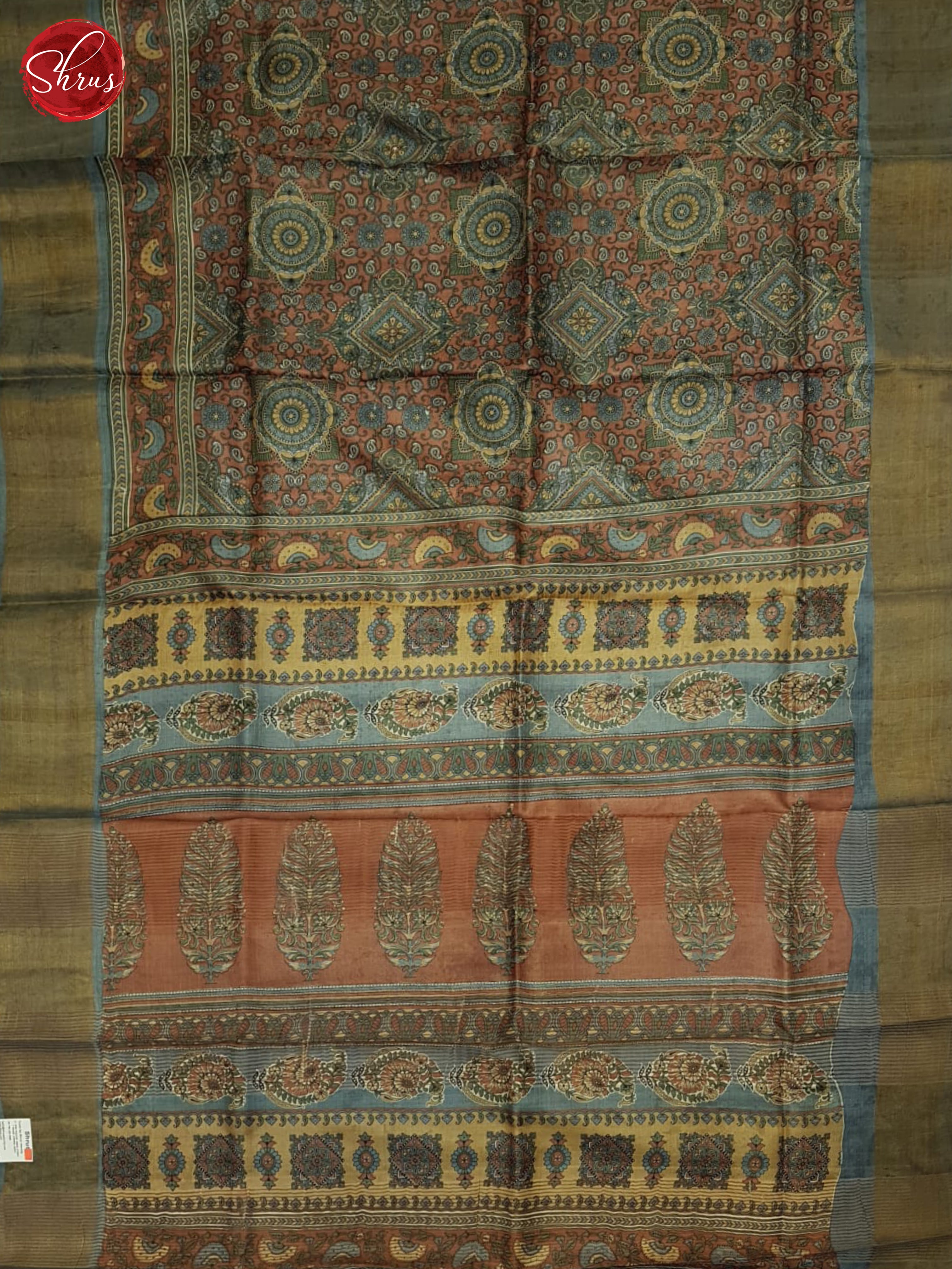 Brown And Grey- Tussar Saree - Shop on ShrusEternity.com