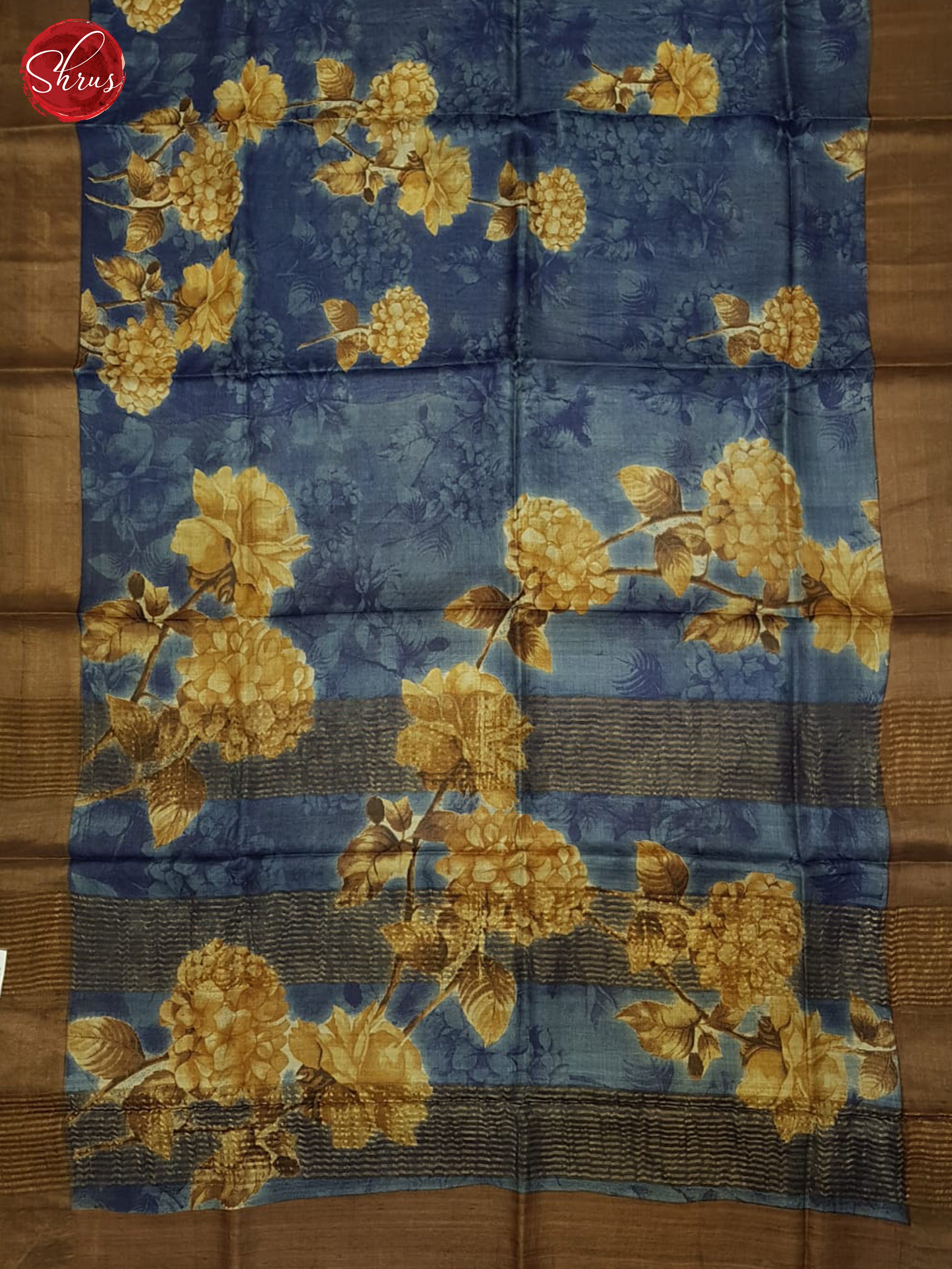 Blue & Brown - Tussar Saree - Shop on ShrusEternity.com