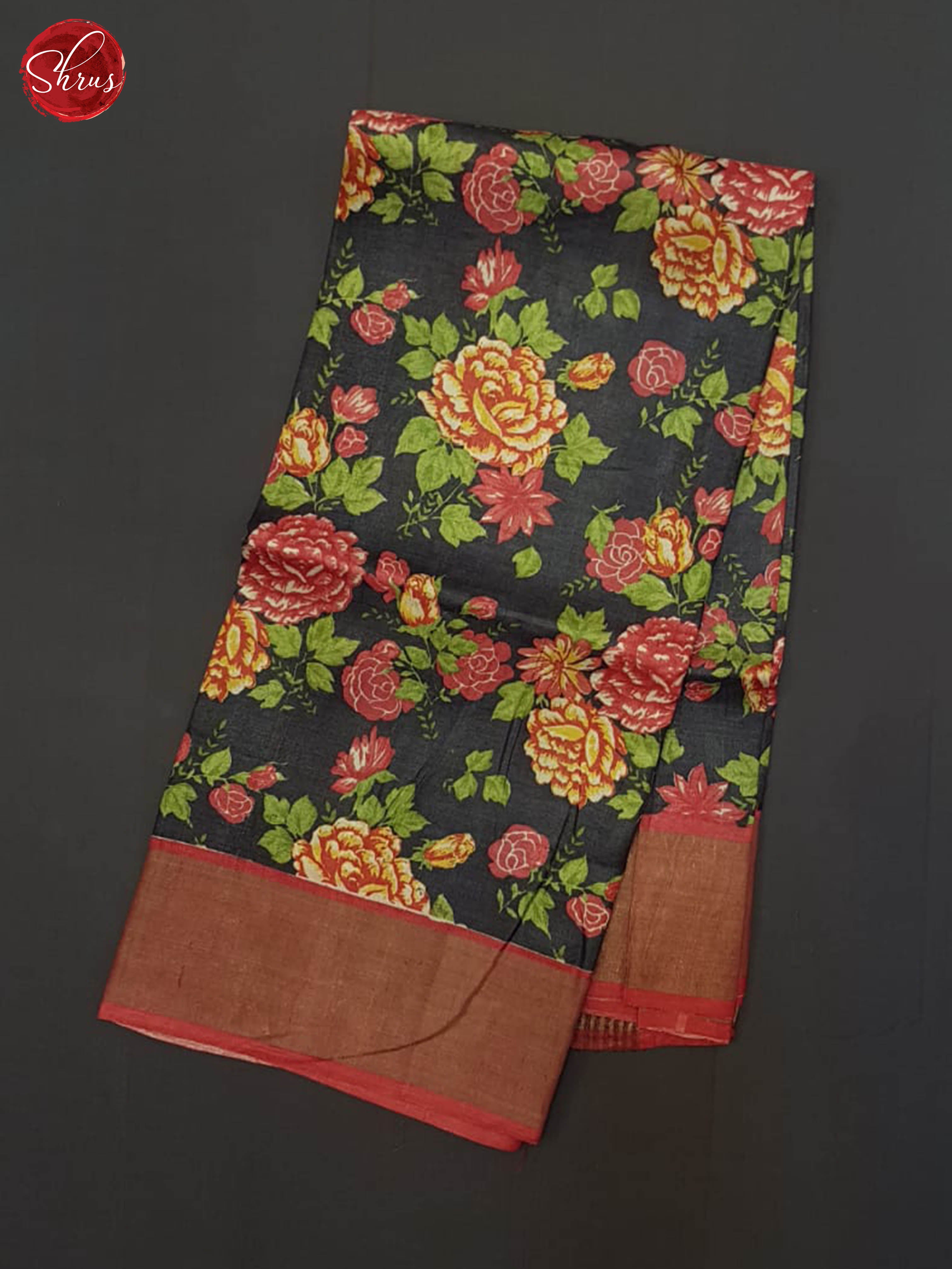 Black And Red- Tussar Silk Saree - Shop on ShrusEternity.com