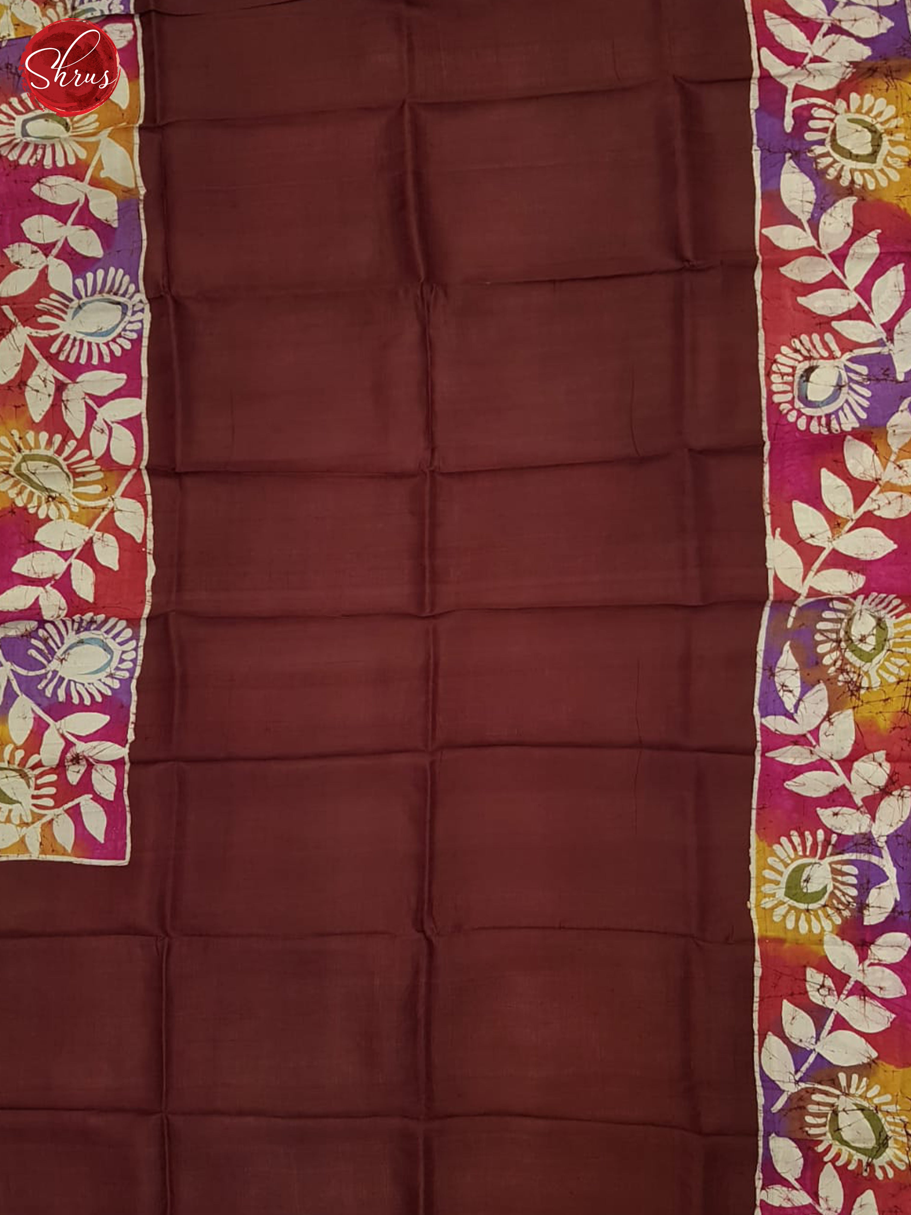 Brown & Cream - Murshidabad Silk Saree - Shop on ShrusEternity.com