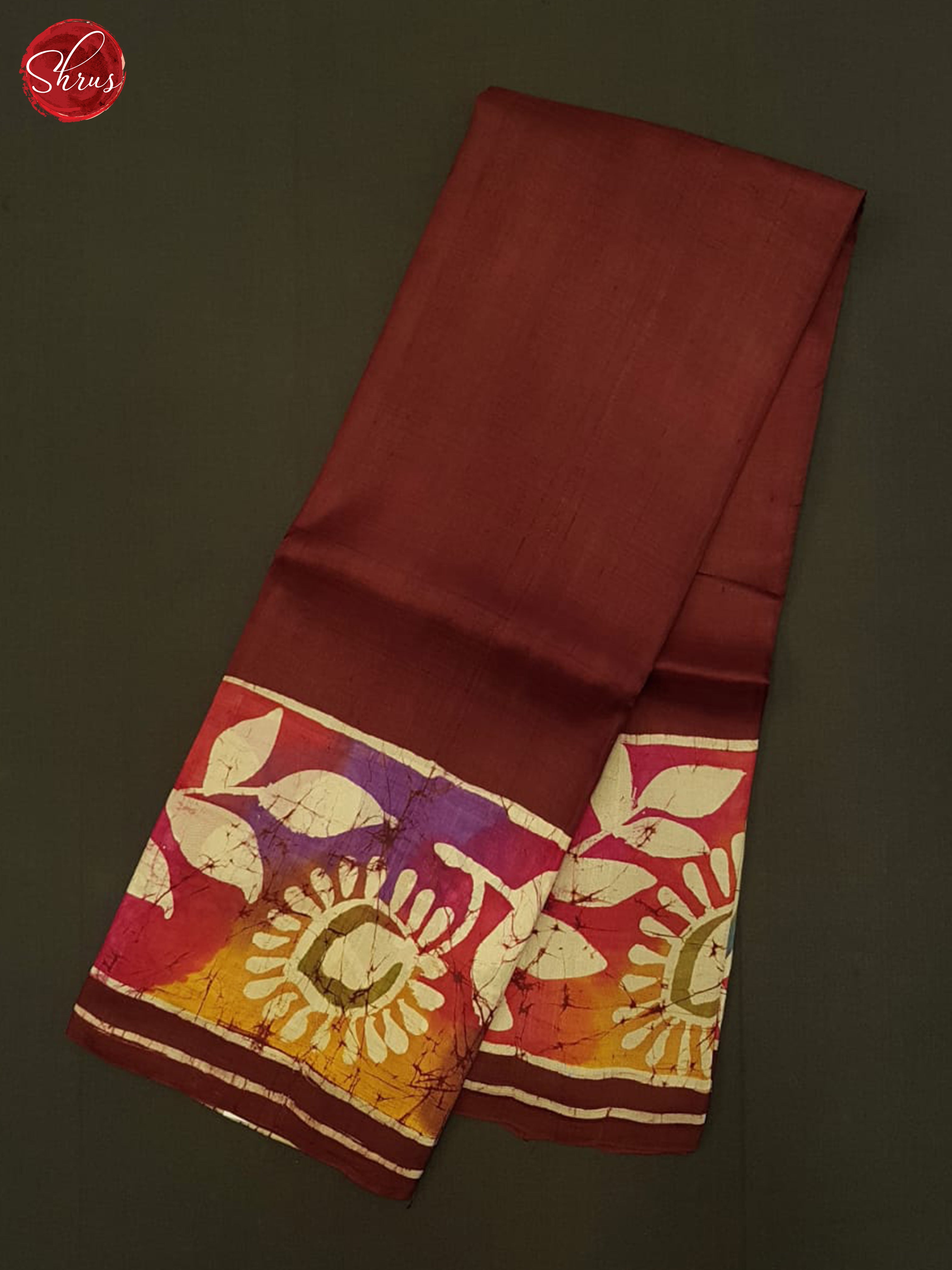 Brown & Cream - Murshidabad Silk Saree - Shop on ShrusEternity.com