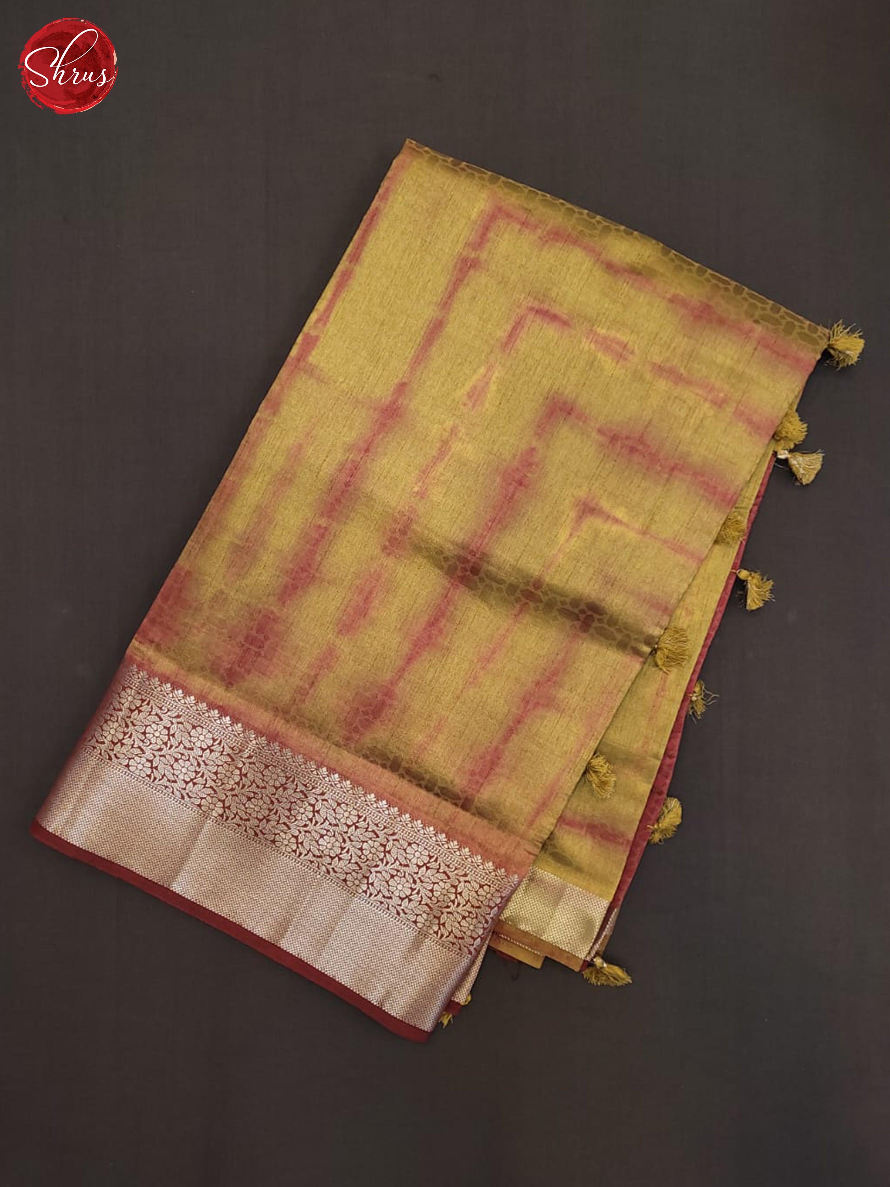 Mehandi Green & Maroon - Semi Jute Saree - Shop on ShrusEternity.com