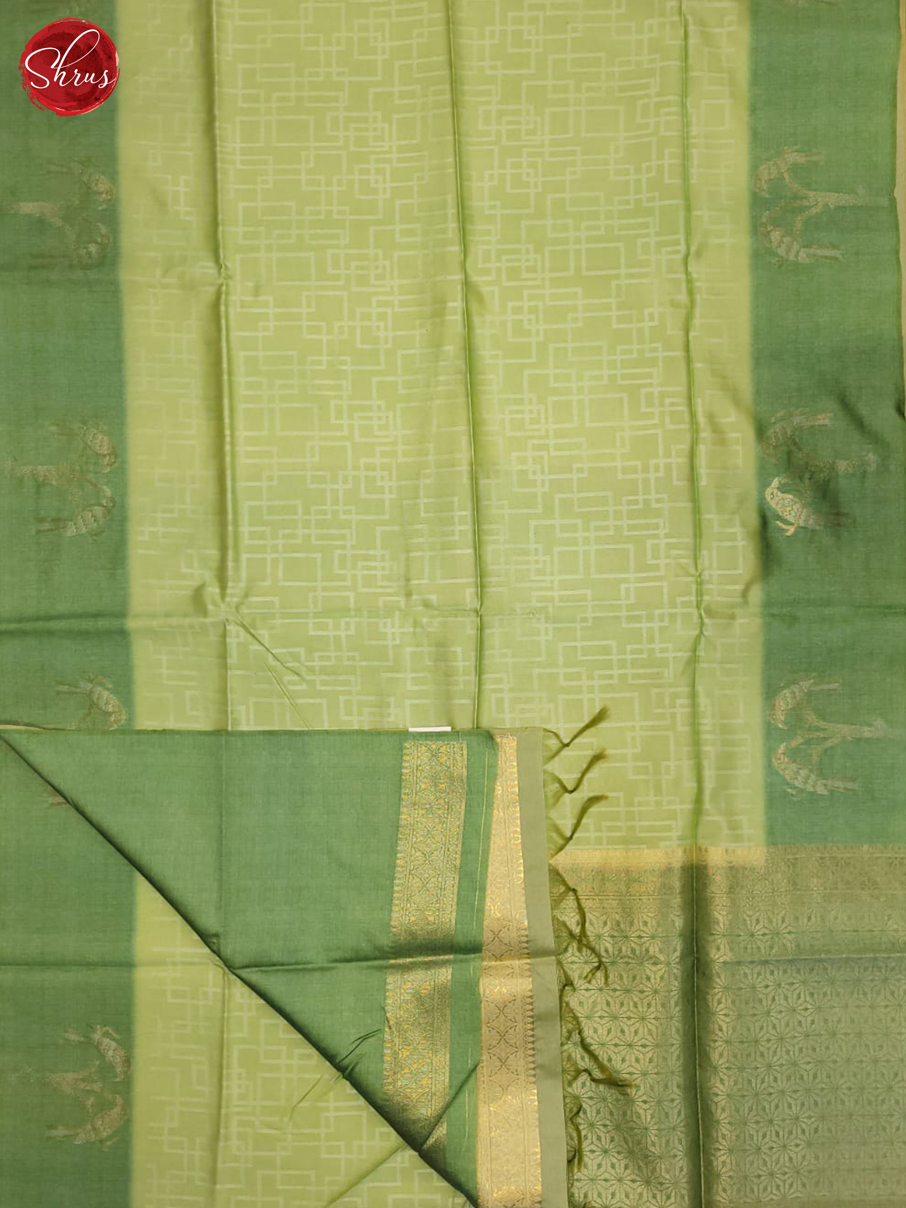 Green(Single Tone) - Semi Tussar Saree - Shop on ShrusEternity.com