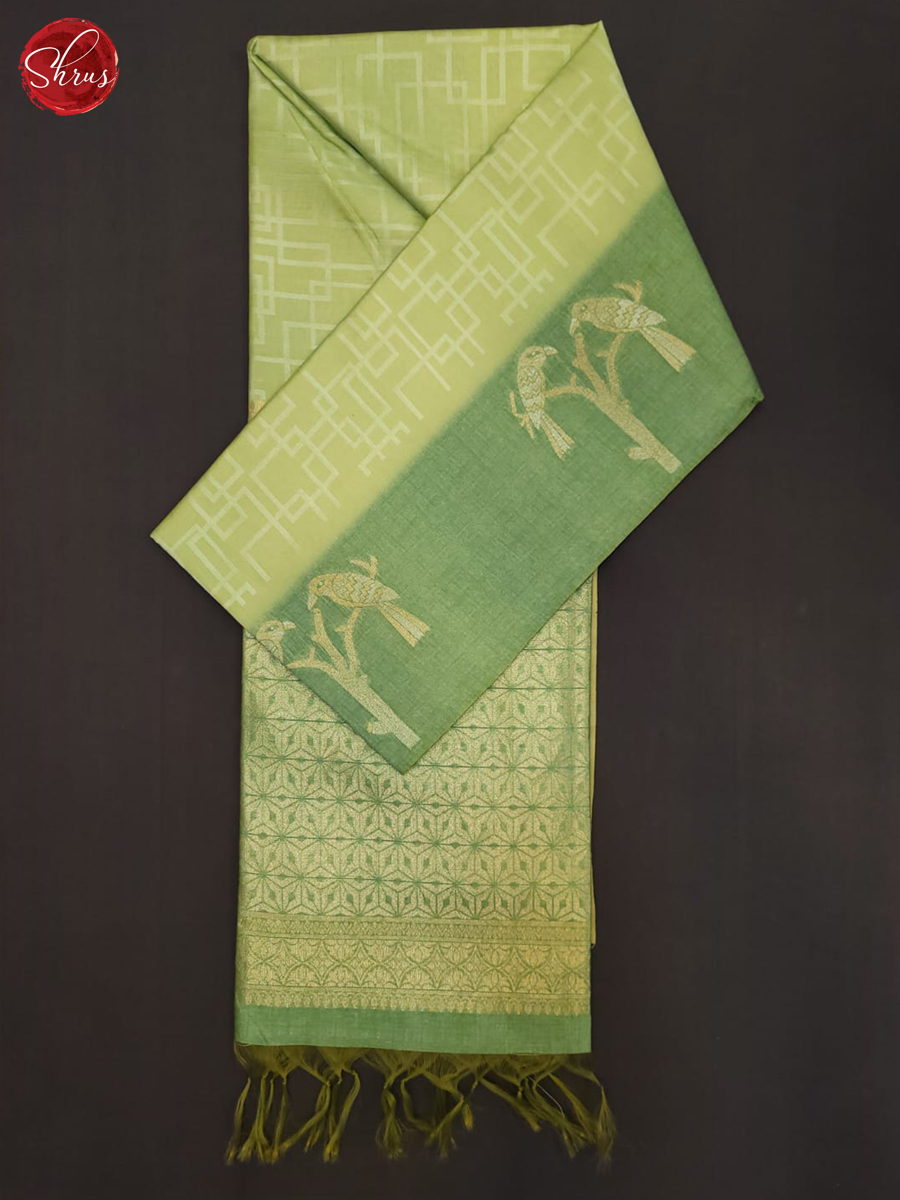 Green(Single Tone) - Semi Tussar Saree - Shop on ShrusEternity.com