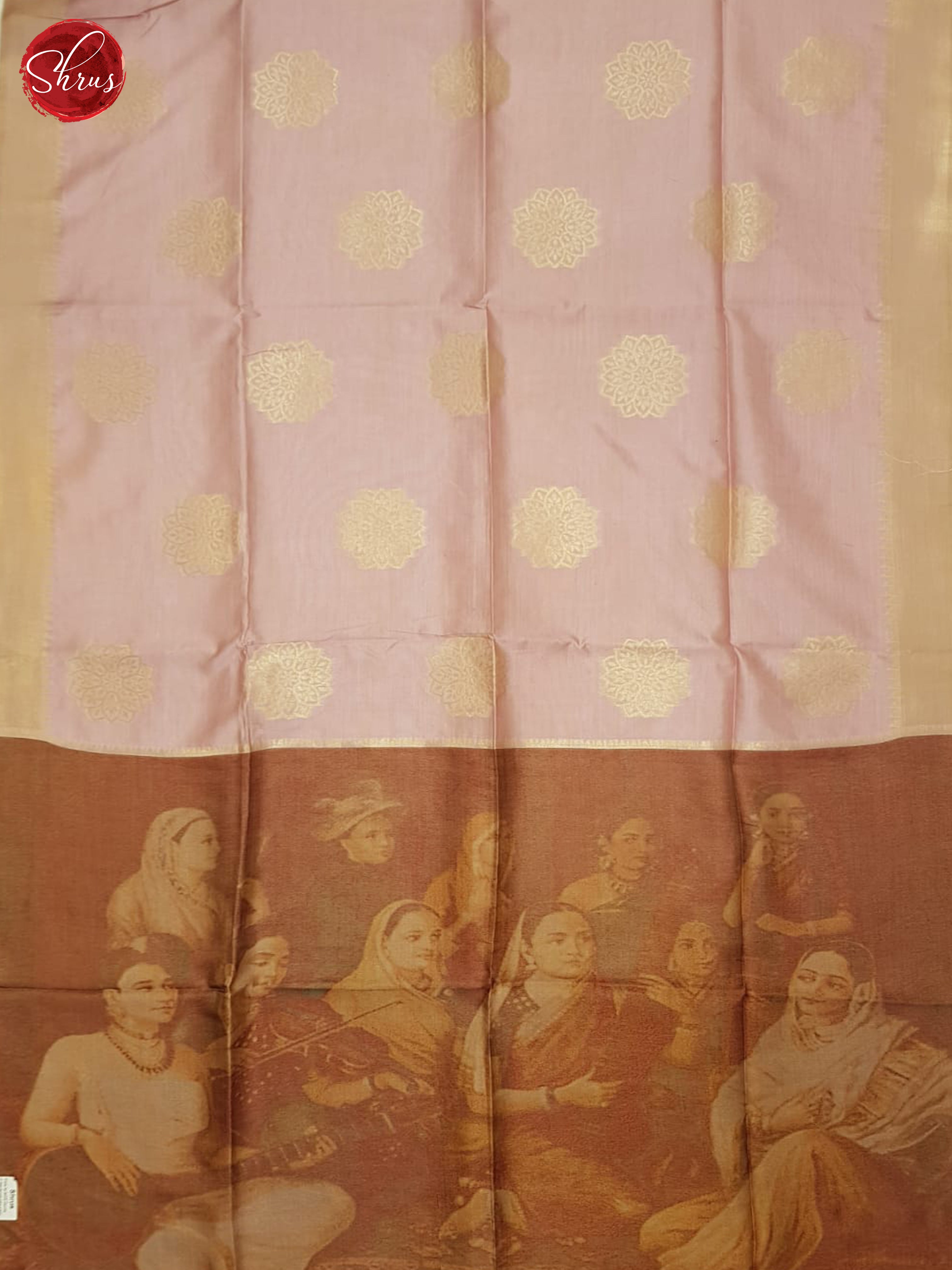 Baby Pink & Brown- Semi Tussar Saree - Shop on ShrusEternity.com