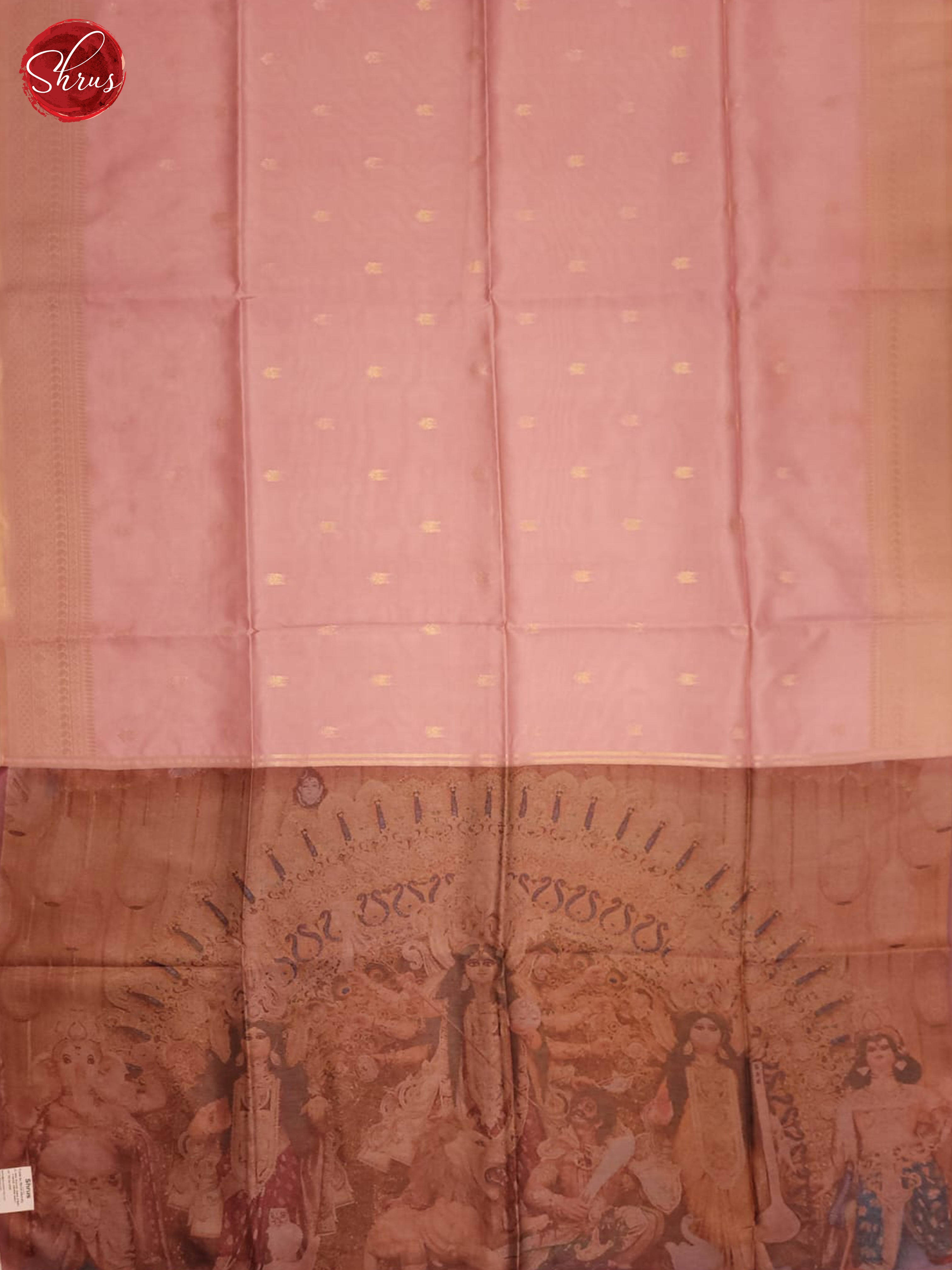 Baby Pink & Brown - Semi Tussar Saree - Shop on ShrusEternity.com