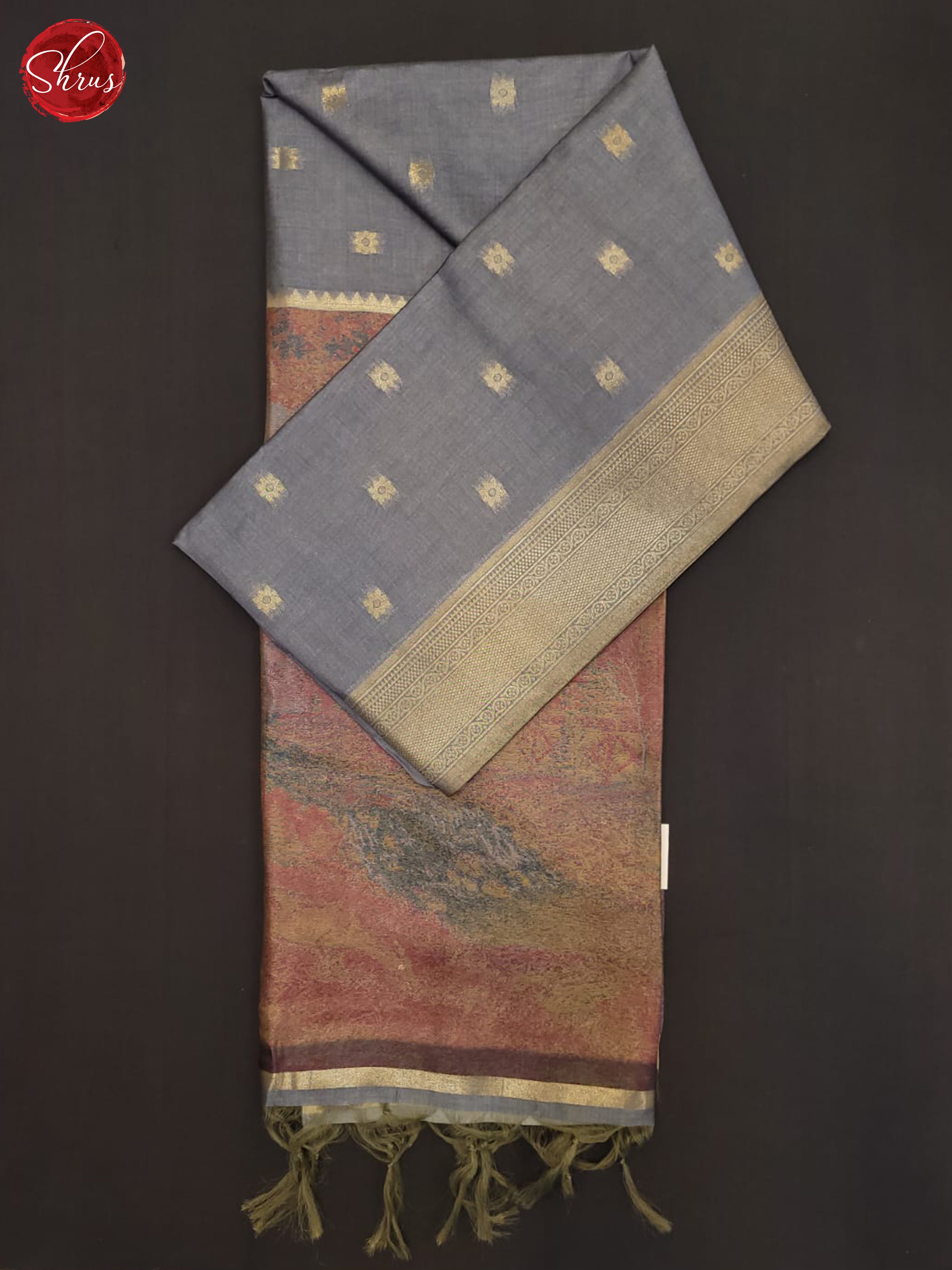 Grey & Brown - Semi Tussar Saree - Shop on ShrusEternity.com