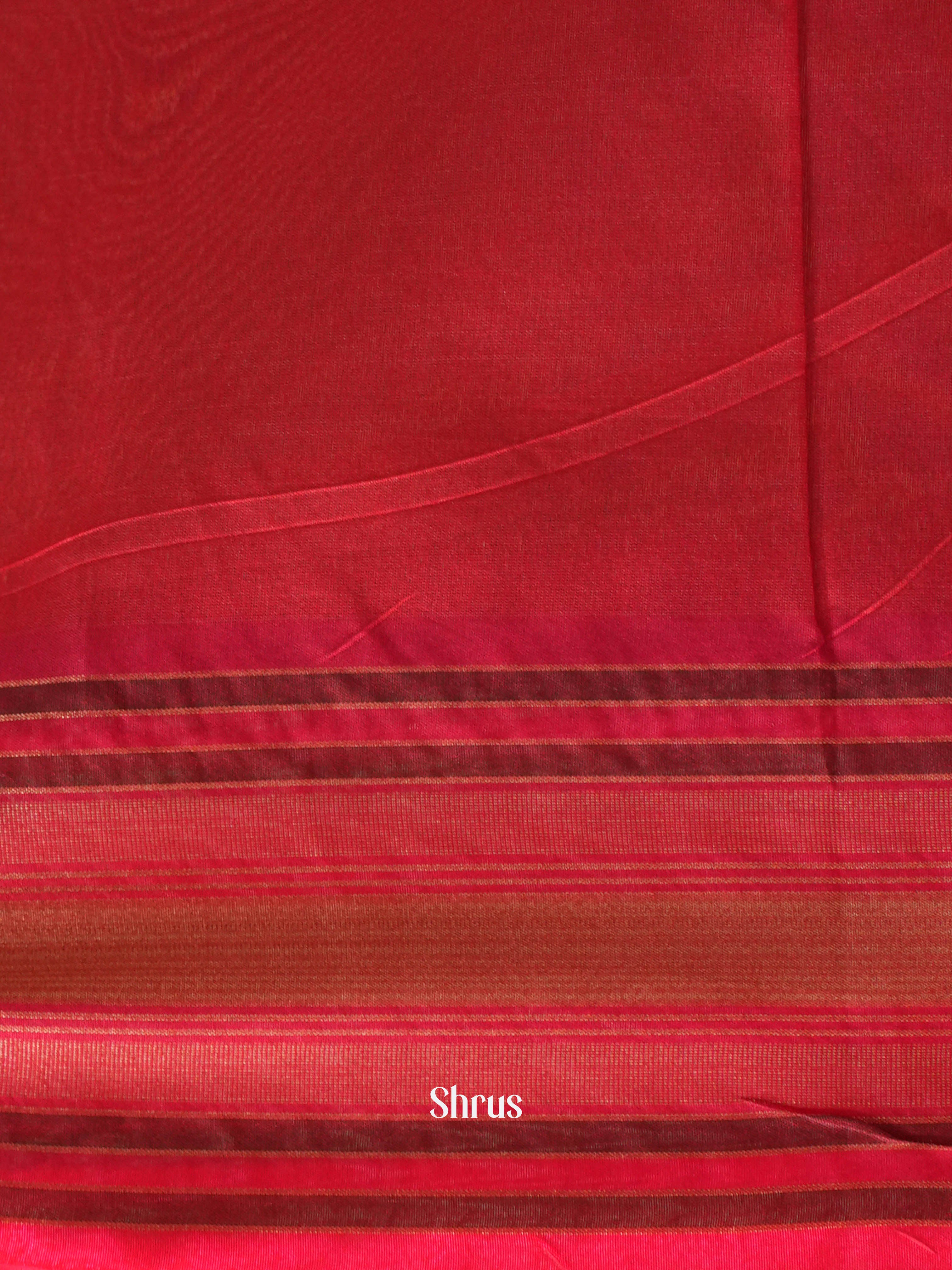 Blue & Red - Semi Tussar Saree