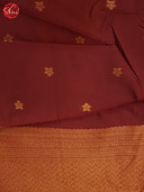 Brown & Maroon - Semi Kanchipuram Saree - Shop on ShrusEternity.com