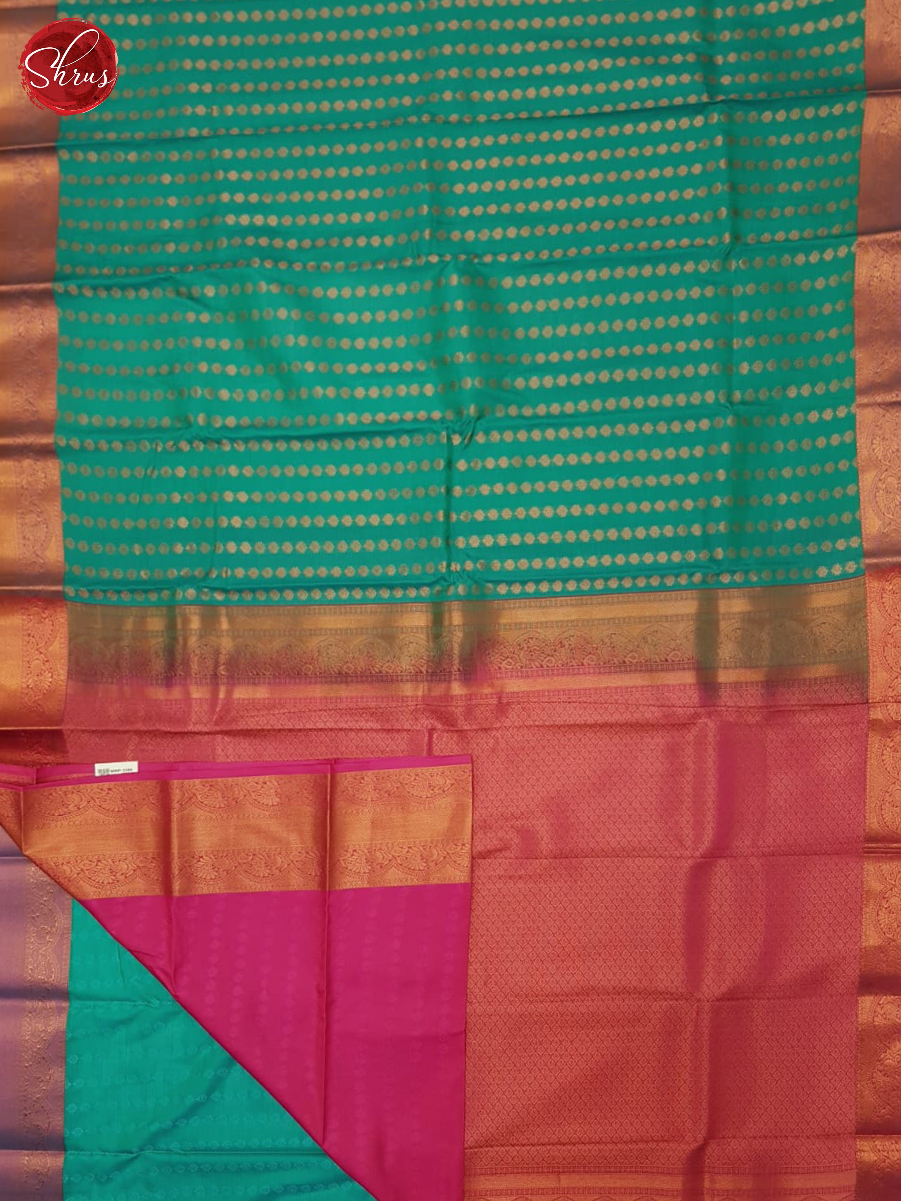 Green & Pink - Semi Kanchipuram Saree - Shop on ShrusEternity.com