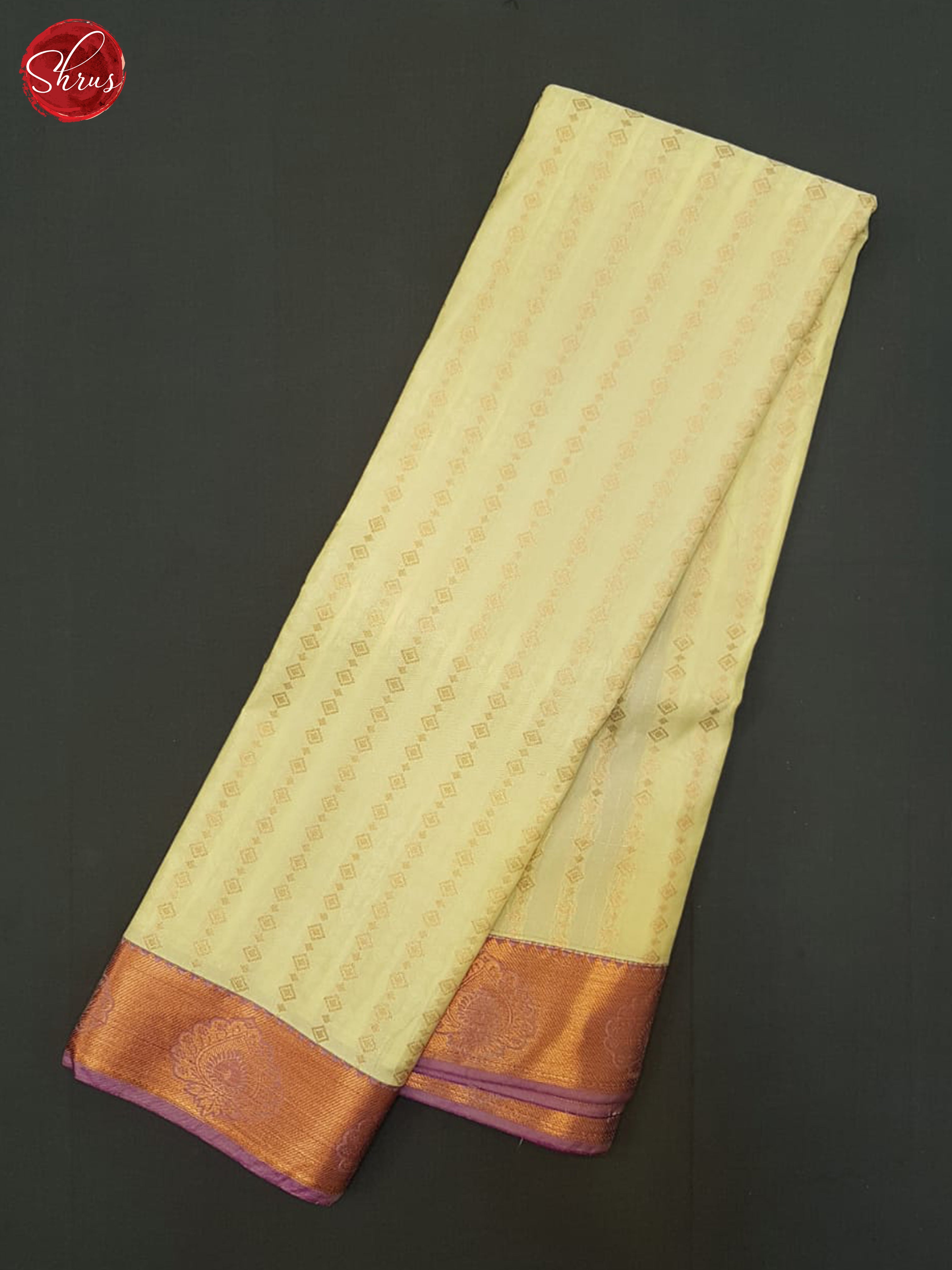 Cream & Wine - Semi Kanchipuram Saree - Shop on ShrusEternity.com