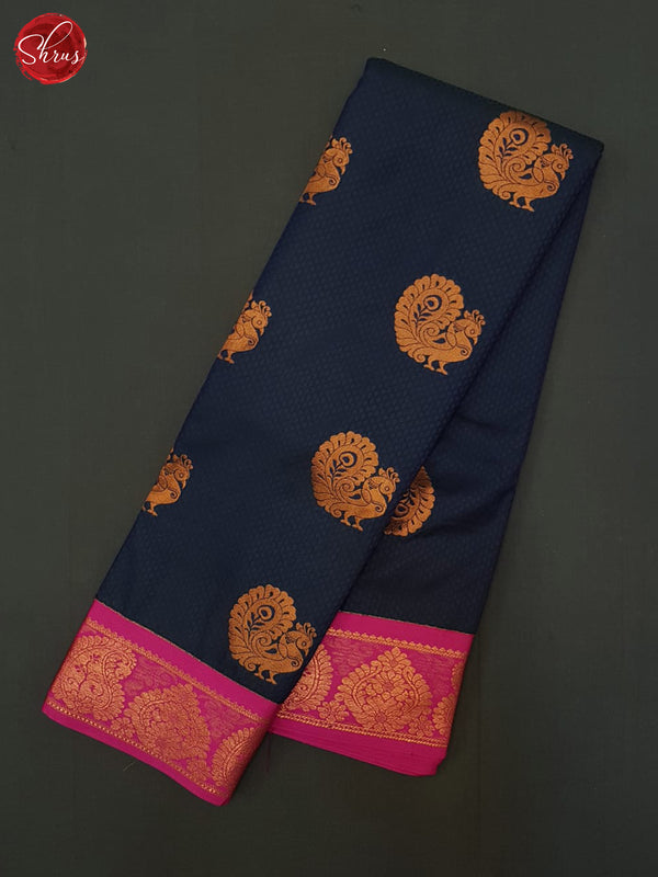 Blue & Pink - Semi Kanchipuram Saree - Shop on ShrusEternity.com