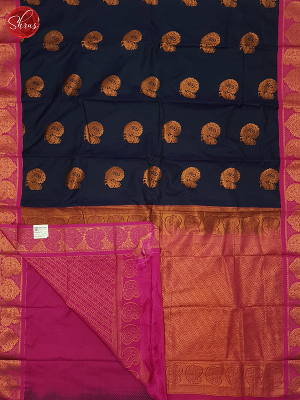 Blue & Pink - Semi Kanchipuram Saree - Shop on ShrusEternity.com