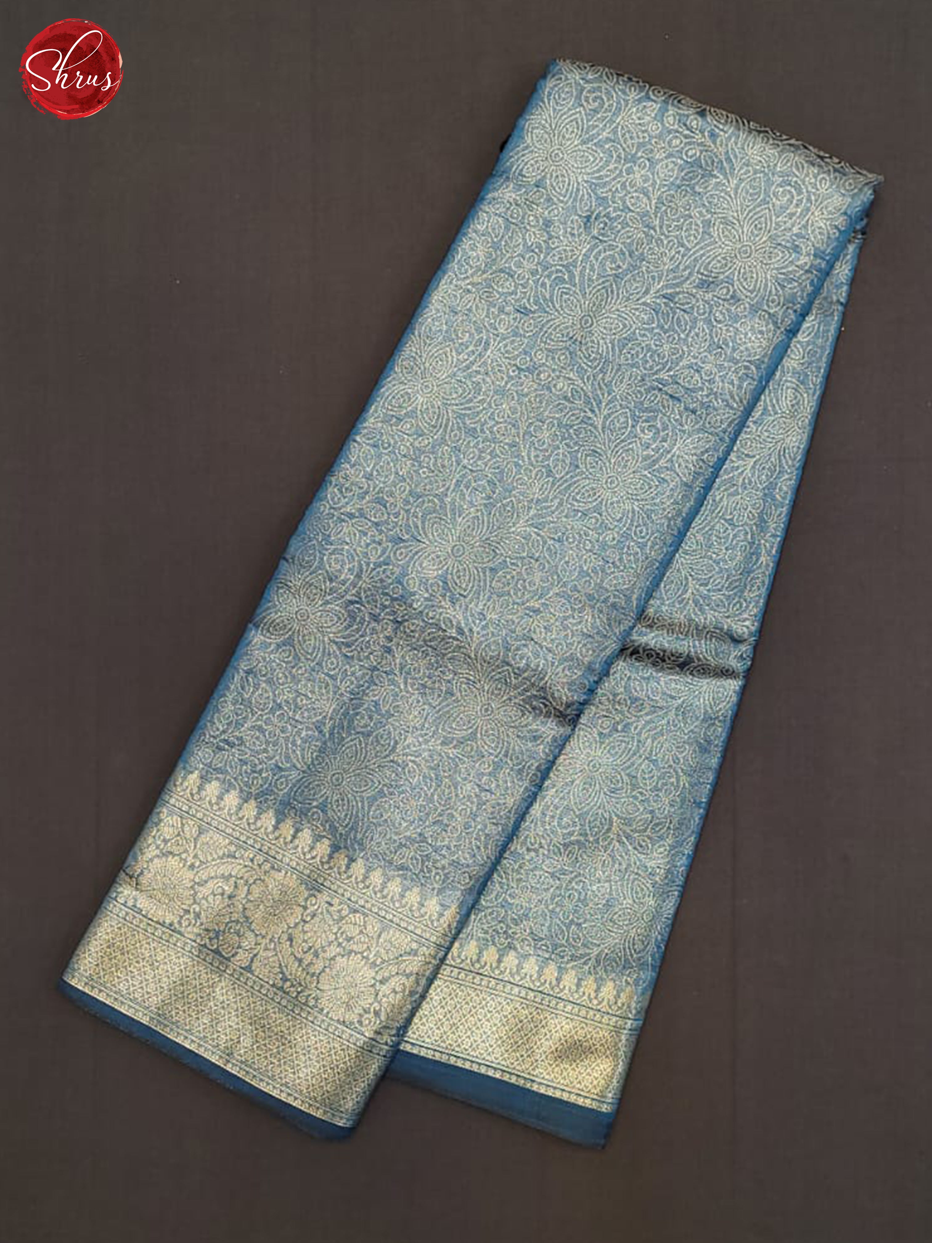 Light Blue(Single Tone)- Semi Tissue Saree - Shop on ShrusEternity.com