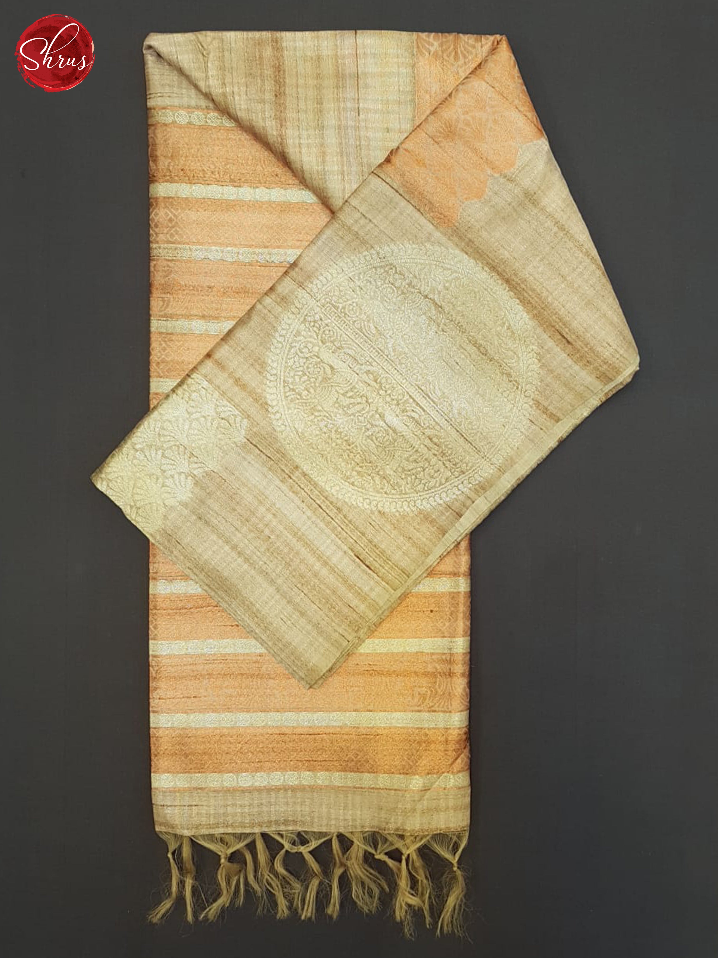 Beige(Single Tone) - Semi Tussar Saree - Shop on ShrusEternity.com