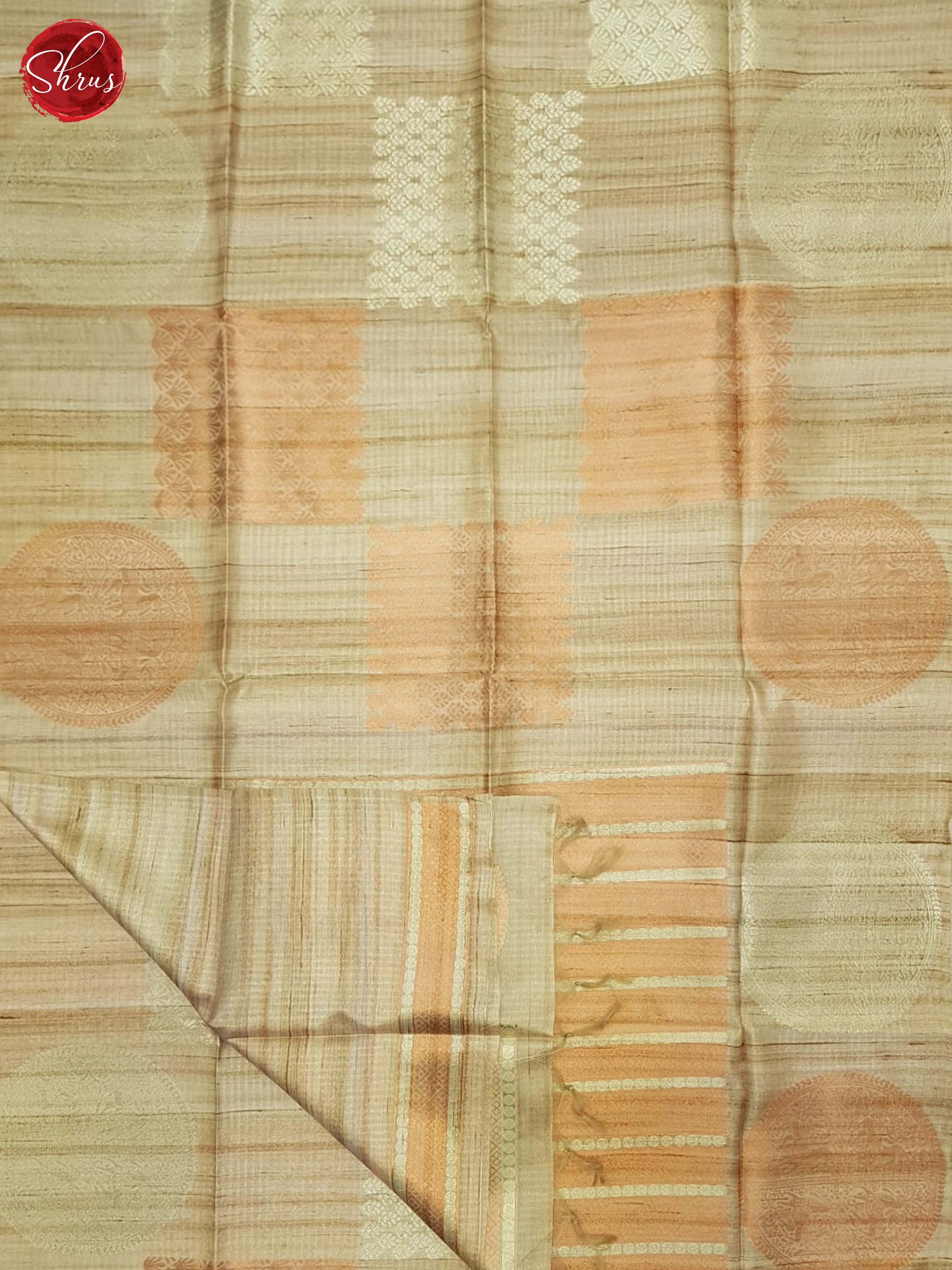 Beige(Single Tone) - Semi Tussar Saree - Shop on ShrusEternity.com