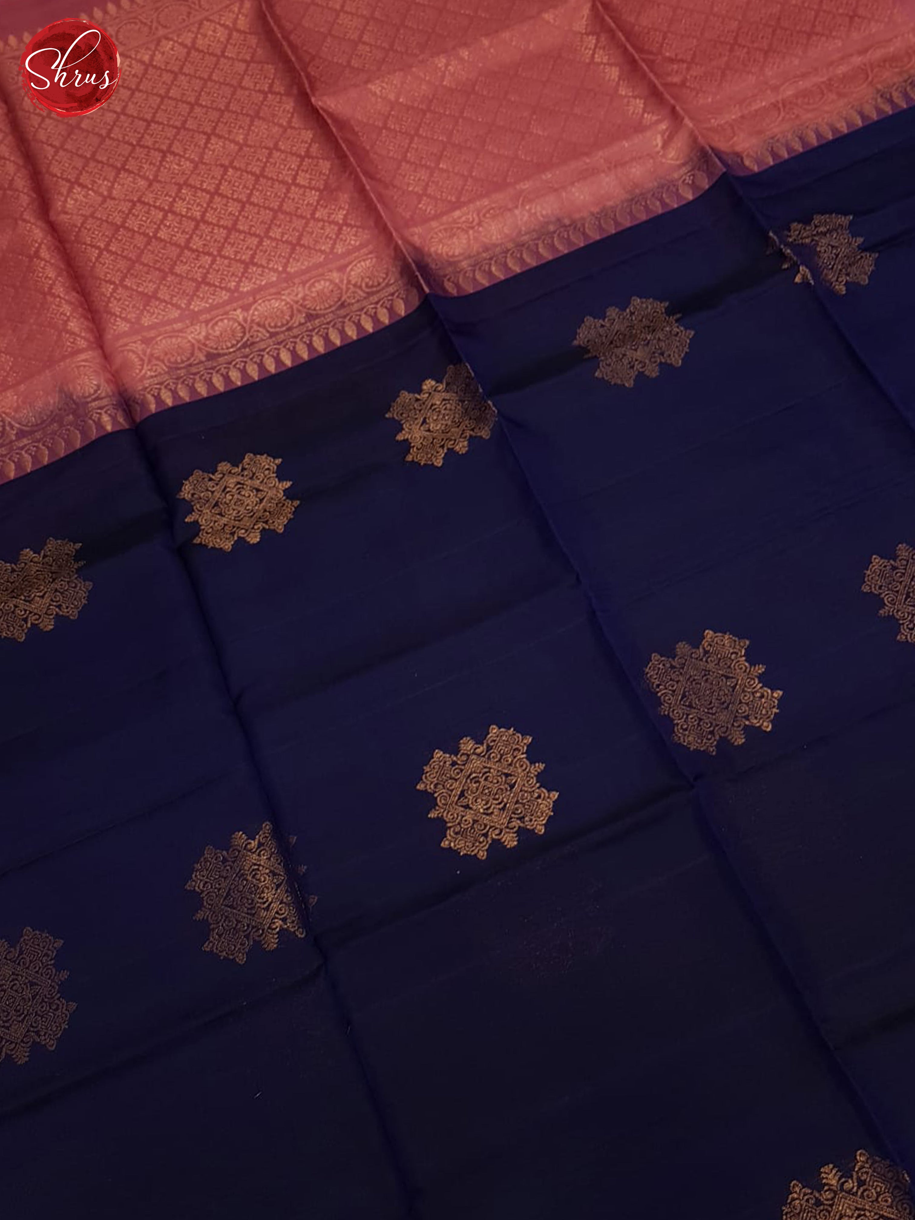 Blue & Pink  - Soft Silk Halfpure Saree - Shop on ShrusEternity.com