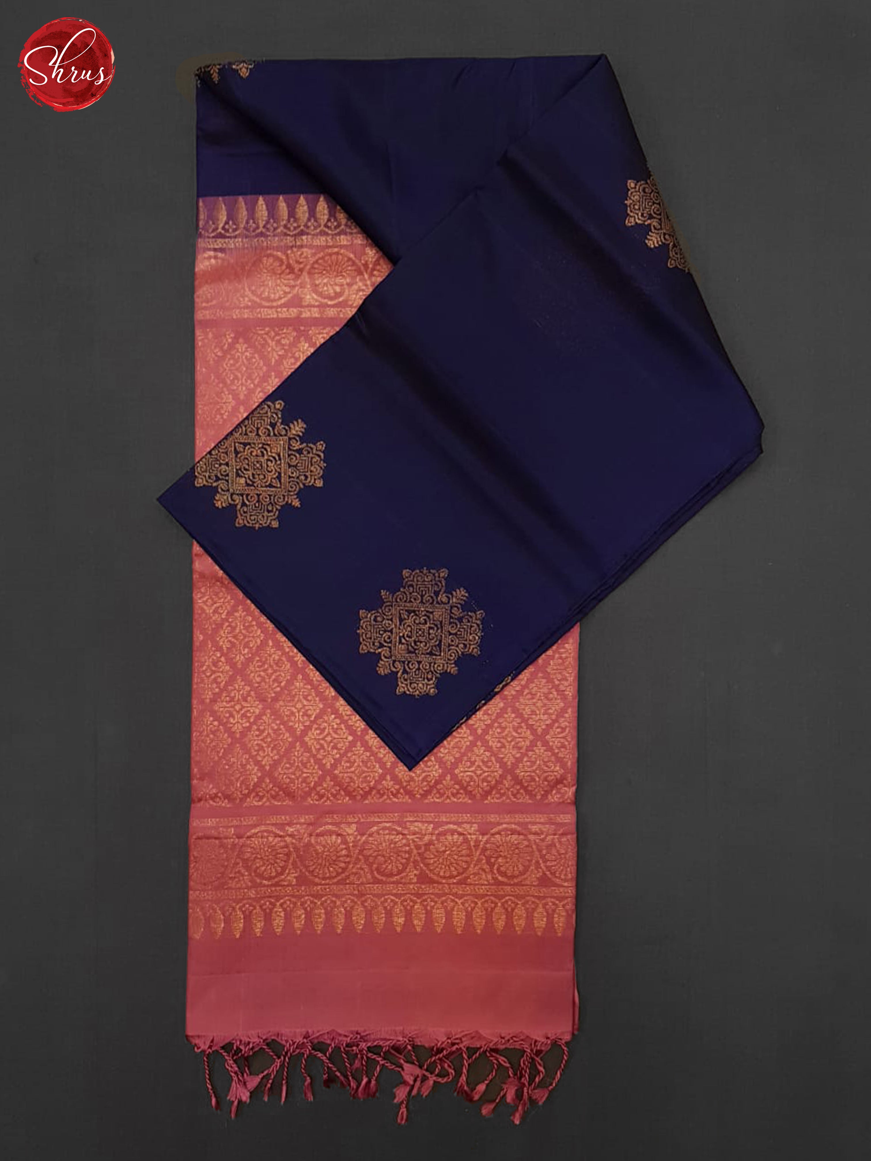 Blue & Pink  - Soft Silk Halfpure Saree - Shop on ShrusEternity.com