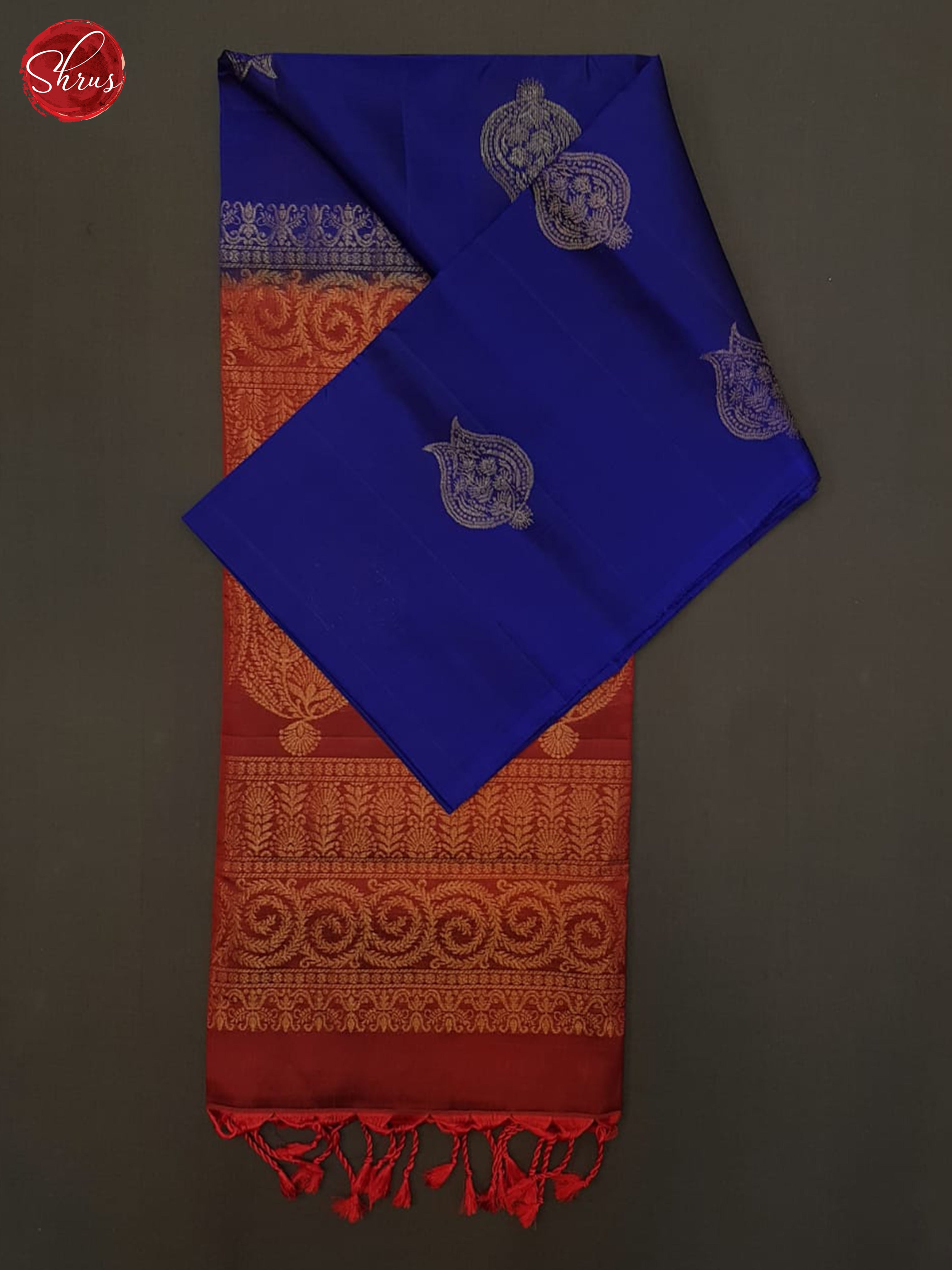 Blue & Red- Soft Silk Halfpure Saree - Shop on ShrusEternity.com