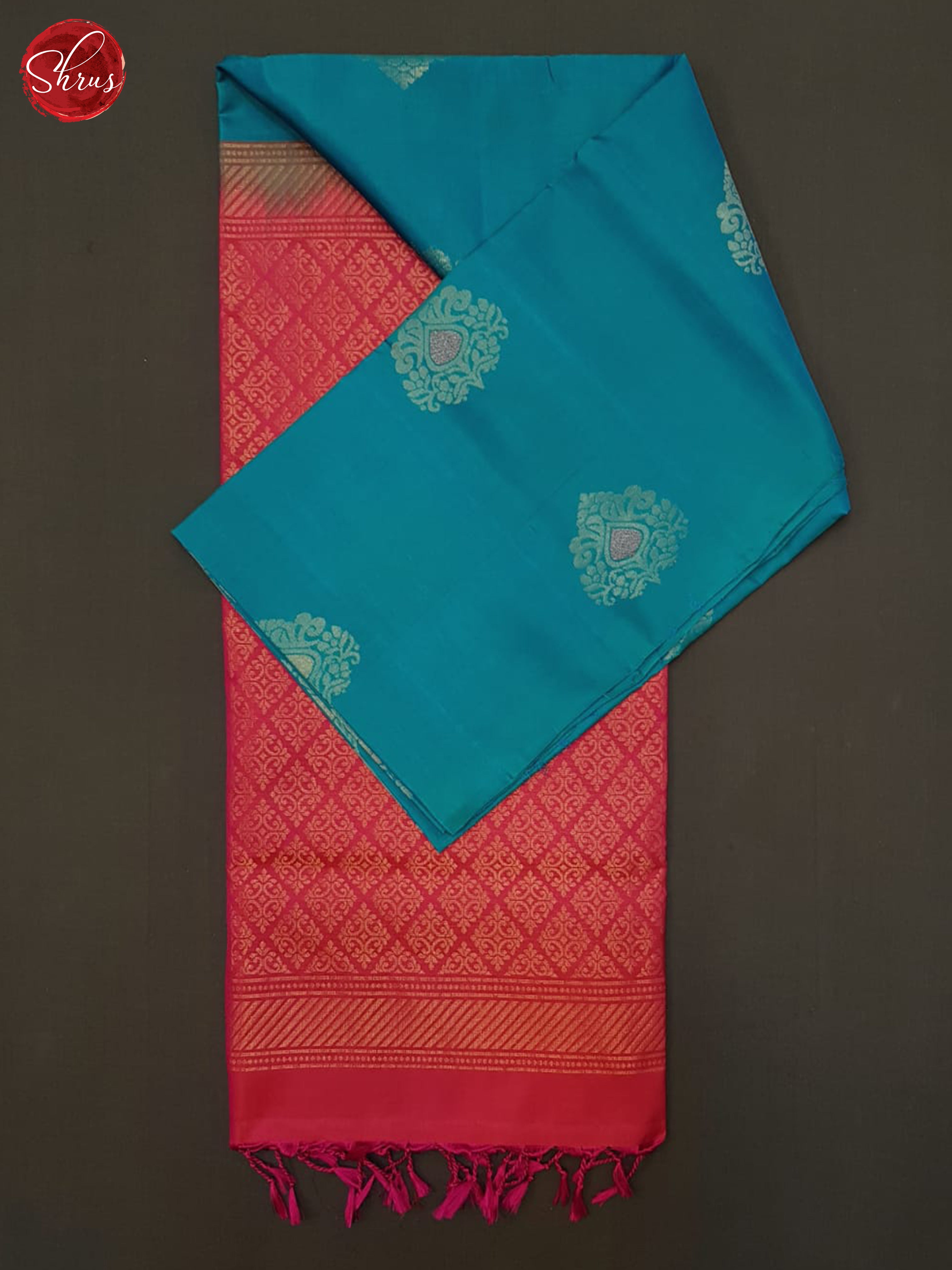 Blue & Pink - Soft Silk Halfpure Saree - Shop on ShrusEternity.com