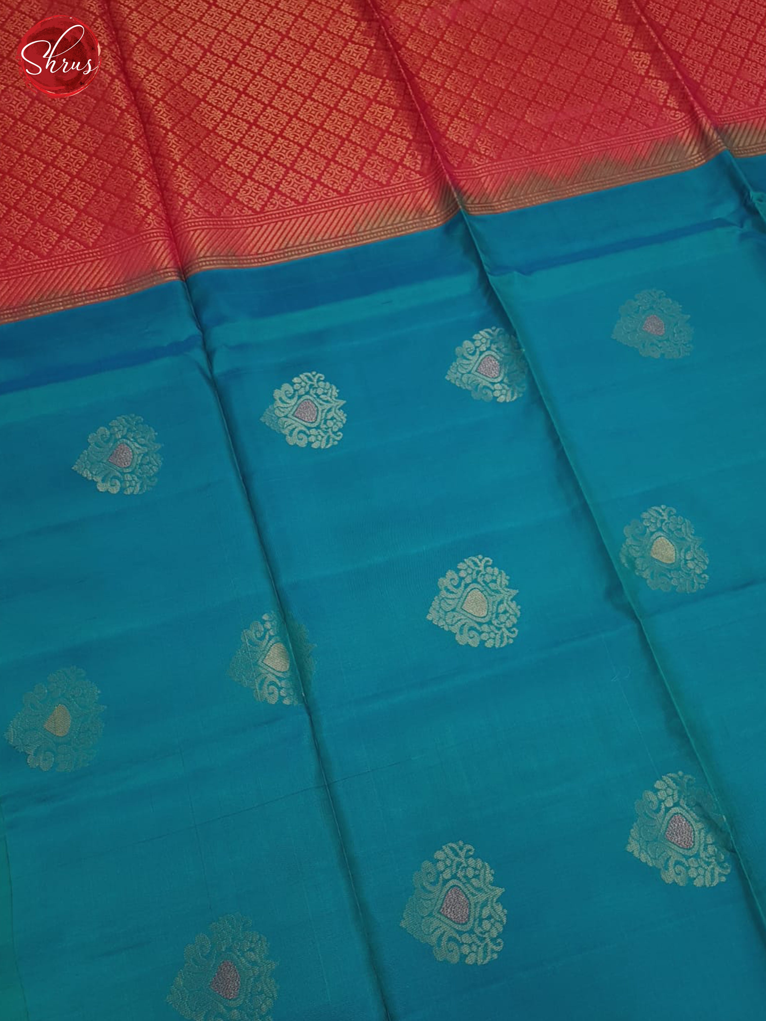 Blue & Pink - Soft Silk Halfpure Saree - Shop on ShrusEternity.com