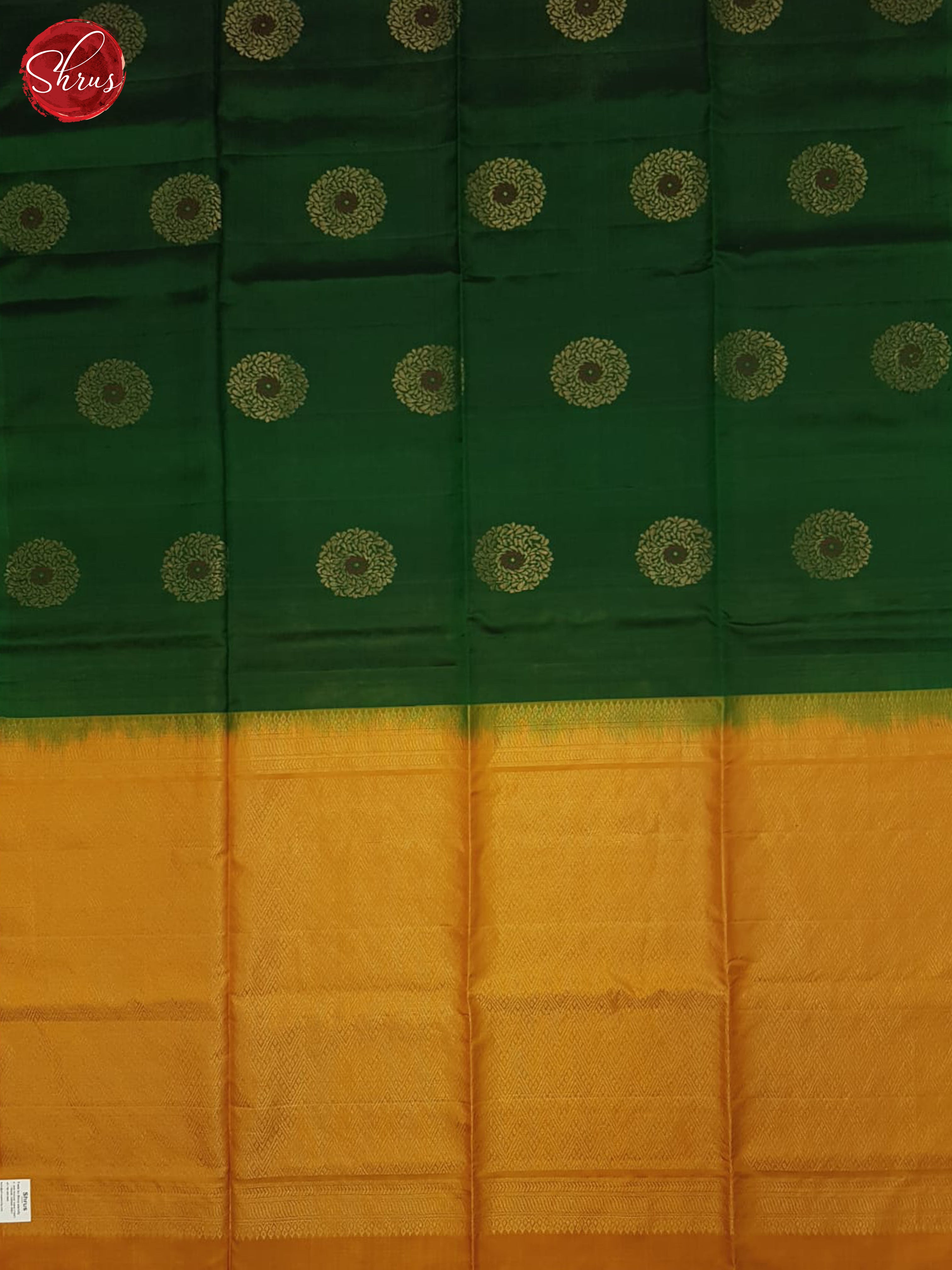 Green & Mustard - Soft Silk Halfpure Saree - Shop on ShrusEternity.com