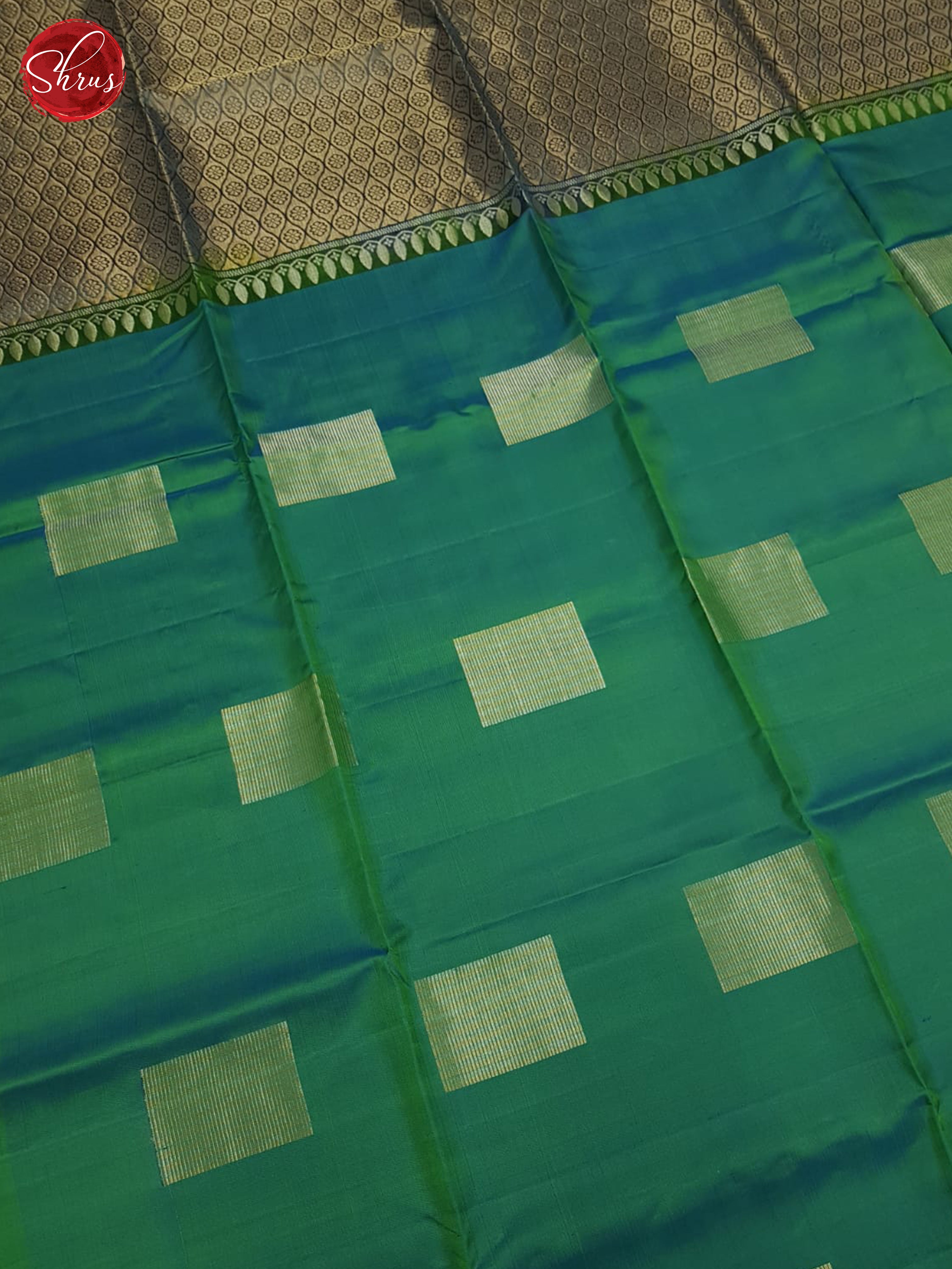 Green & Grey - Soft Silk Halfpure Saree - Shop on ShrusEternity.com