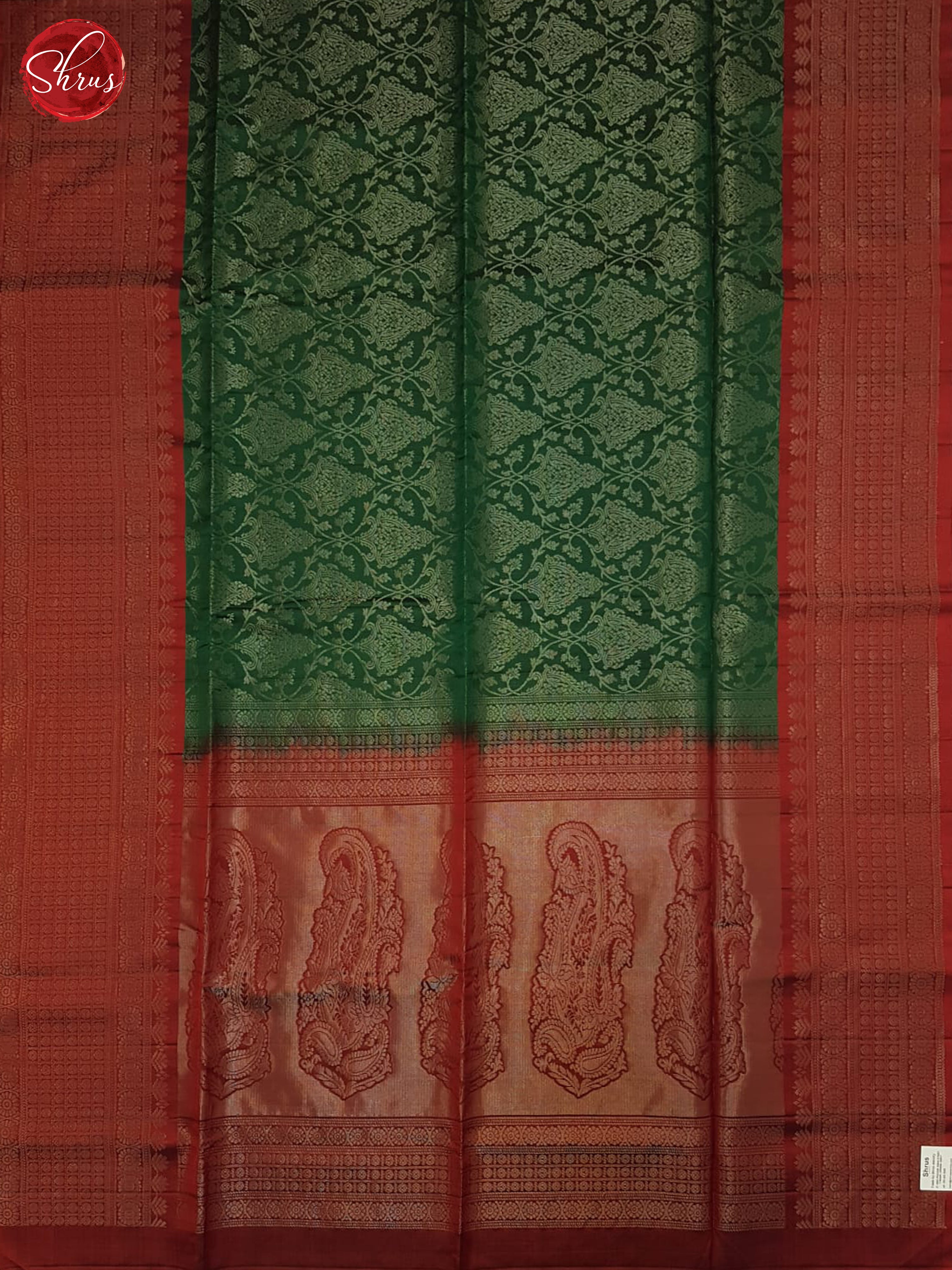 Green & Red - Soft Silk Halfpure Saree - Shop on ShrusEternity.com