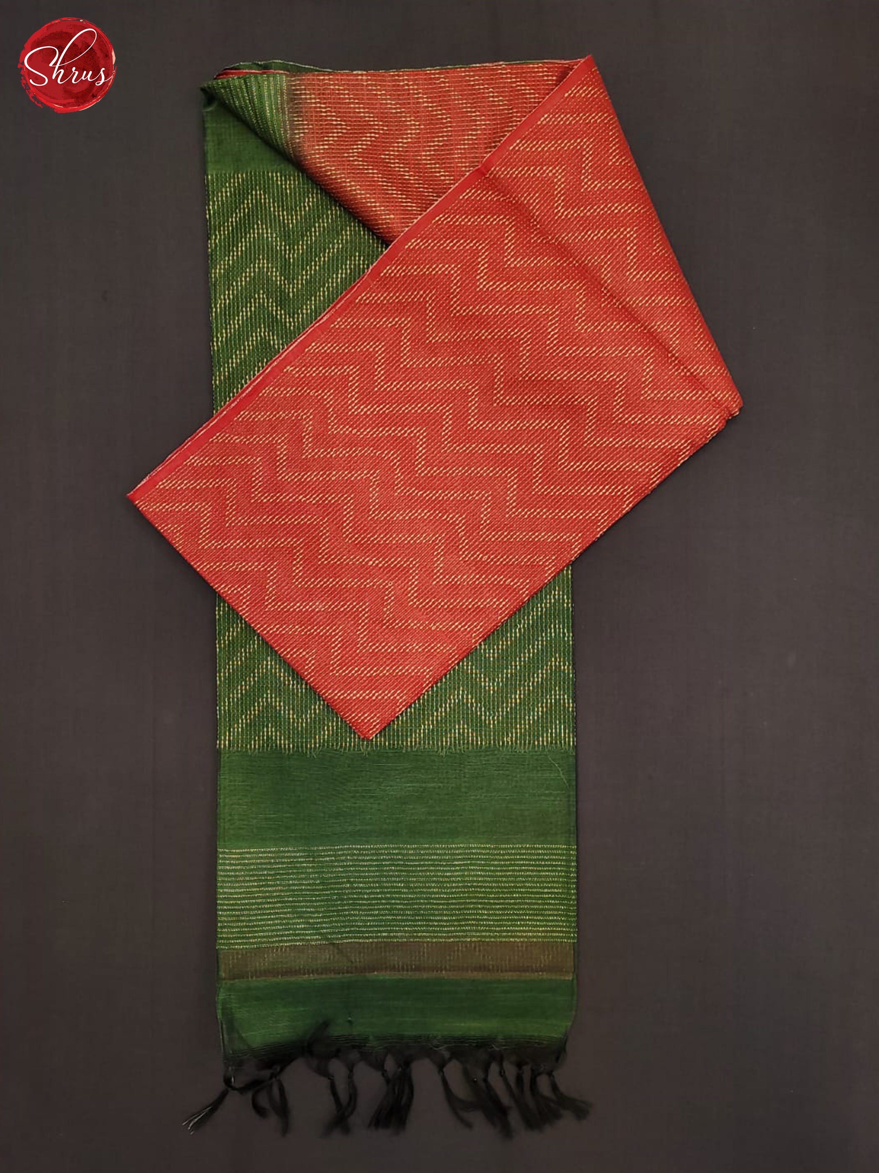 Red & Green - Semi Tussar Saree - Shop on ShrusEternity.com