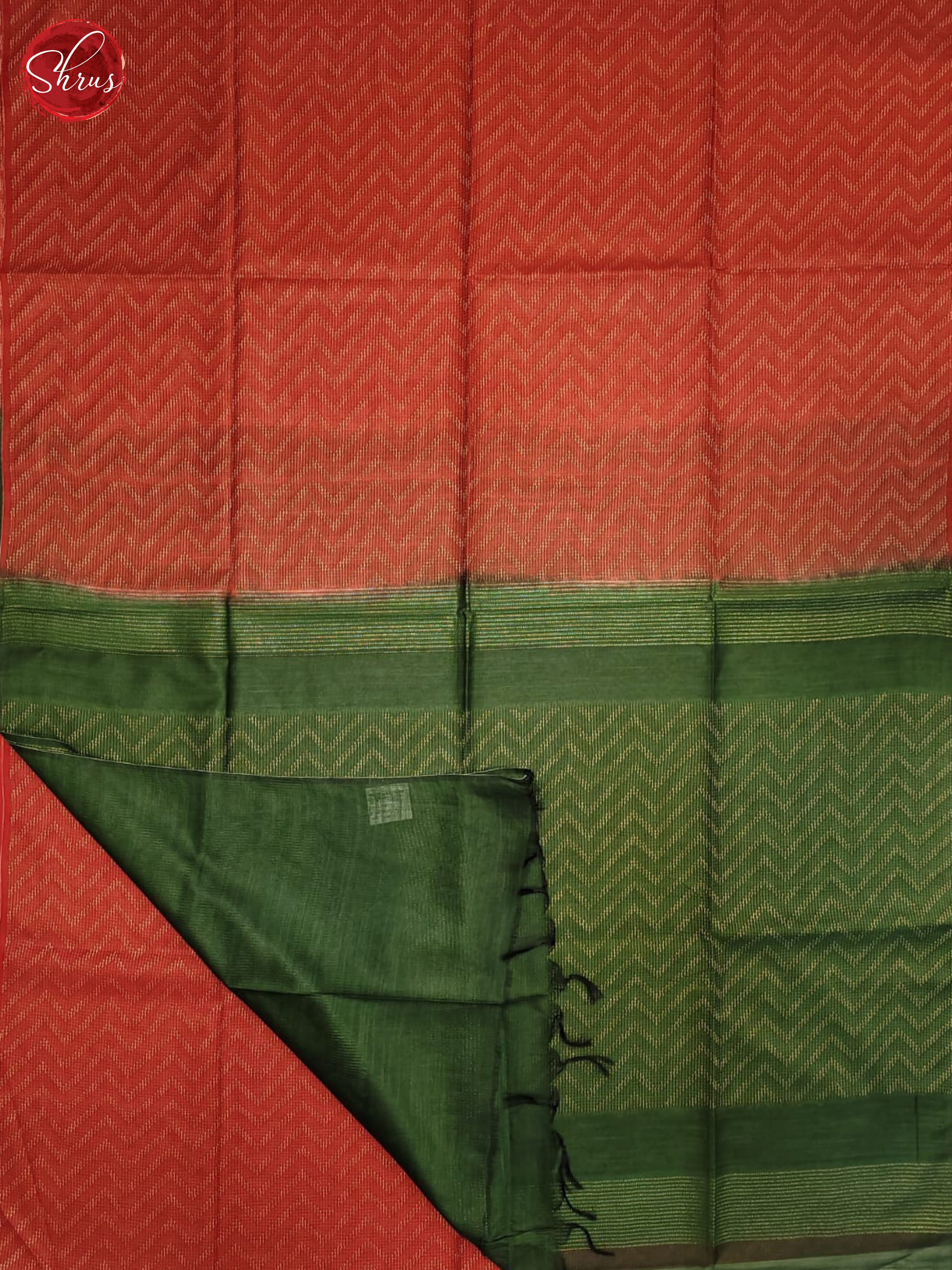 Red & Green - Semi Tussar Saree - Shop on ShrusEternity.com