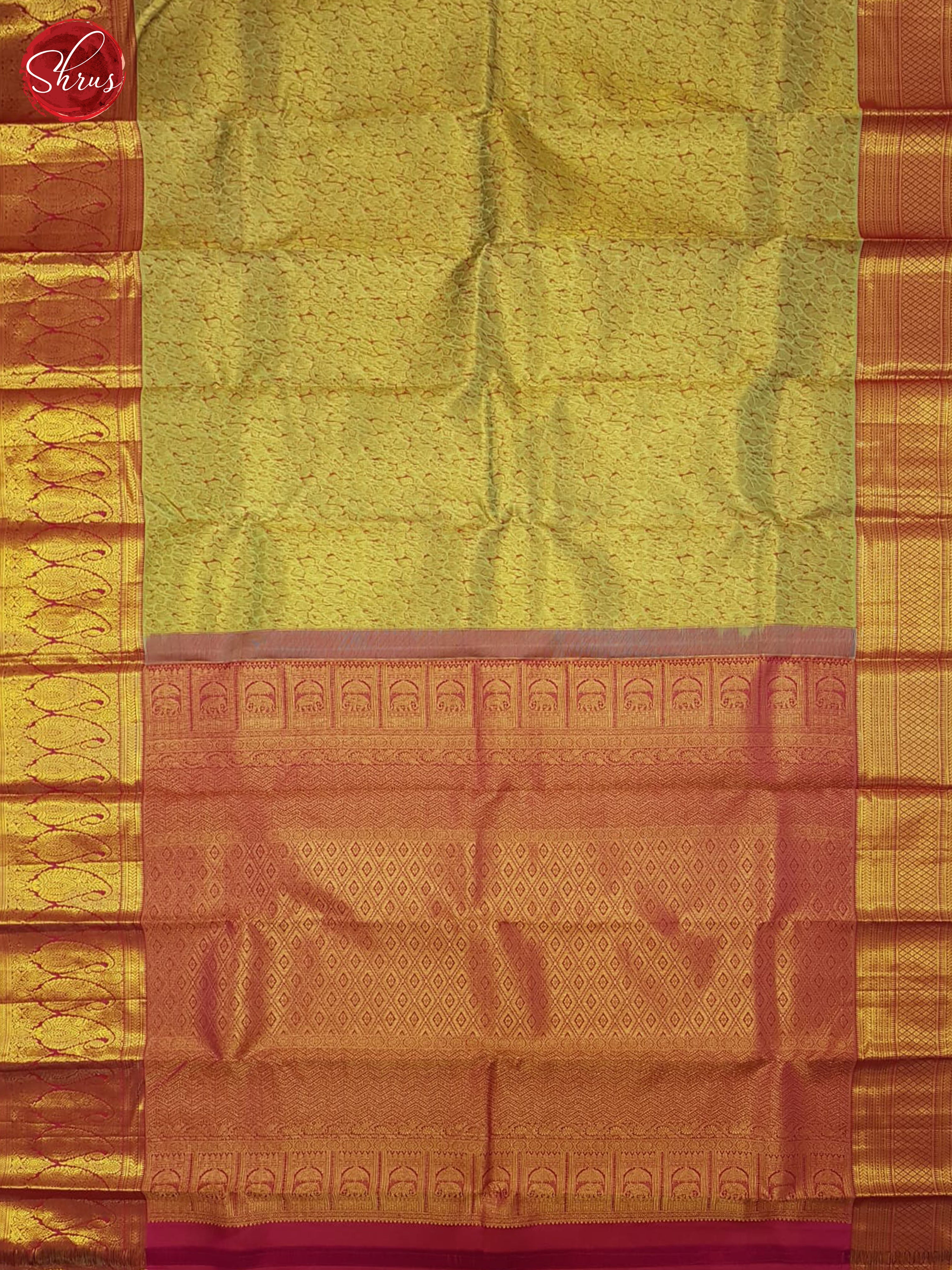 Green And Pink-Kanchipuram Silk Saree - Shop on ShrusEternity.com