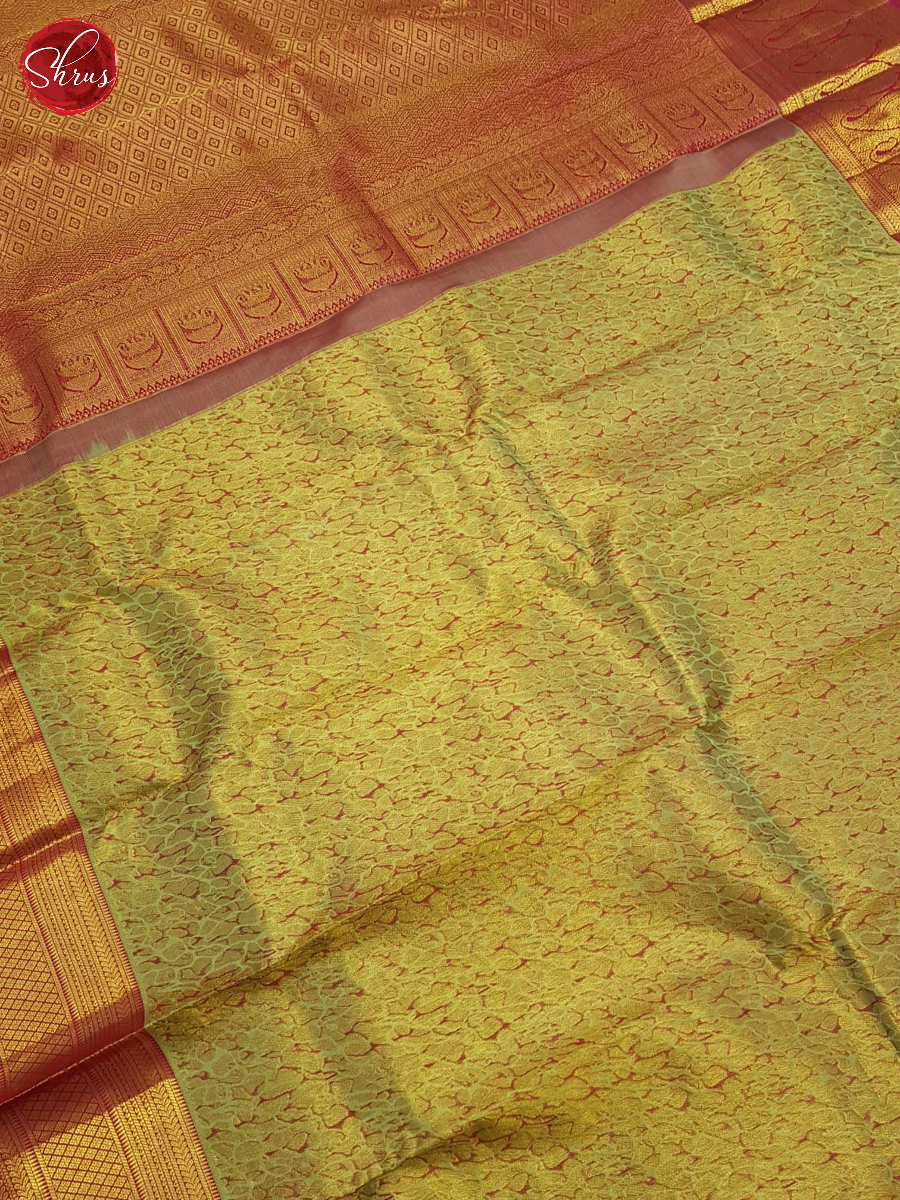 Green And Pink-Kanchipuram Silk Saree - Shop on ShrusEternity.com